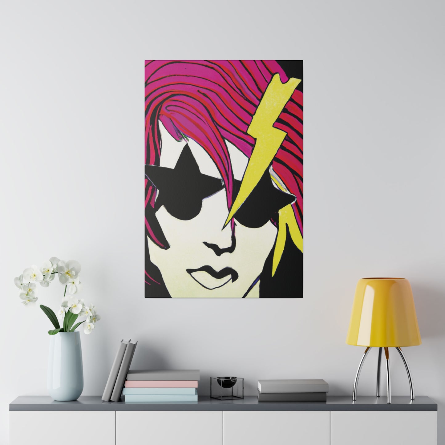 9087G - Rockstar Painting Print | Face | Abstract | Poster | Home Decor | Wall Art | Music Art | Canvas