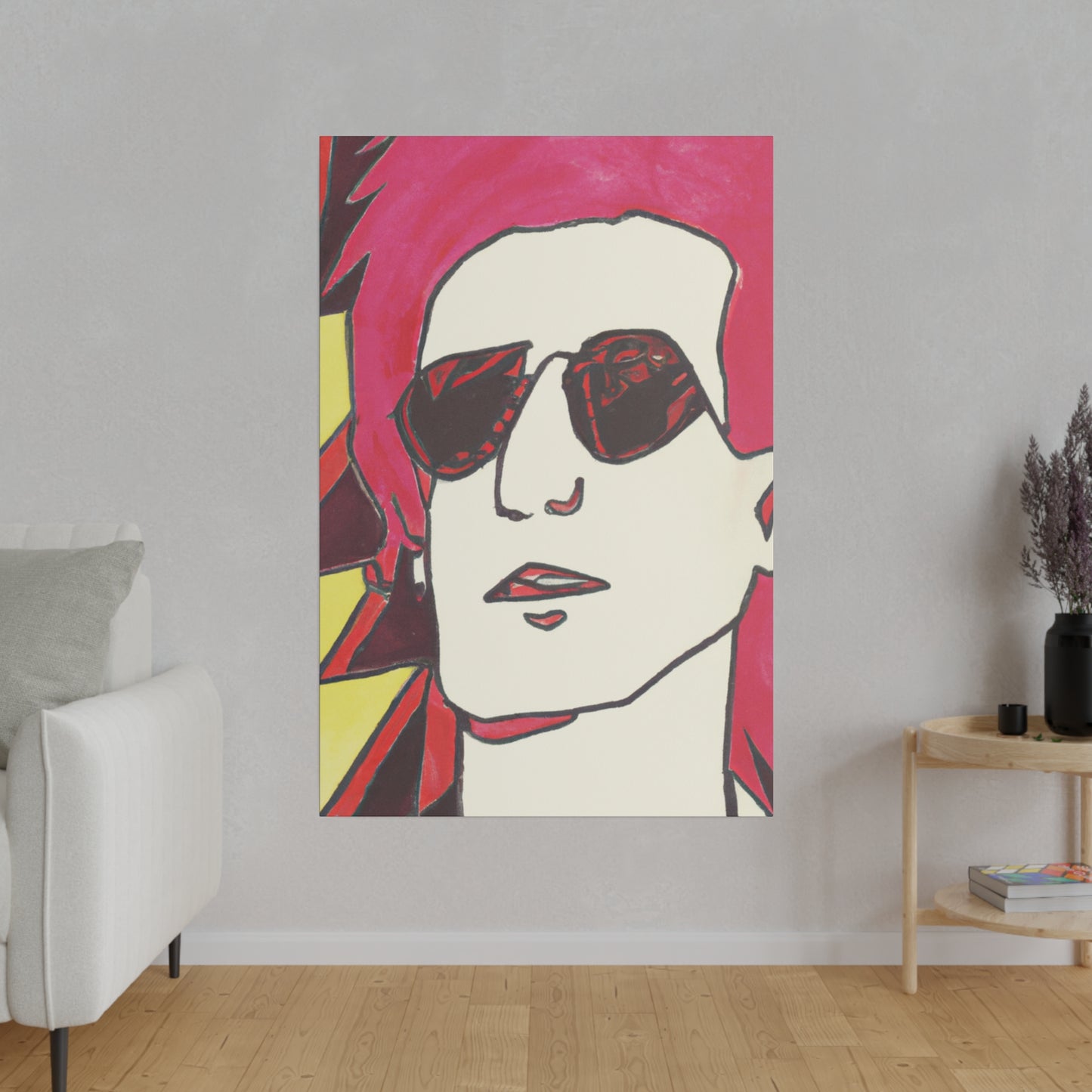 9247A - Rockstar Painting Print | Face | Abstract | Poster | Home Decor | Wall Art | Music Art | Canvas