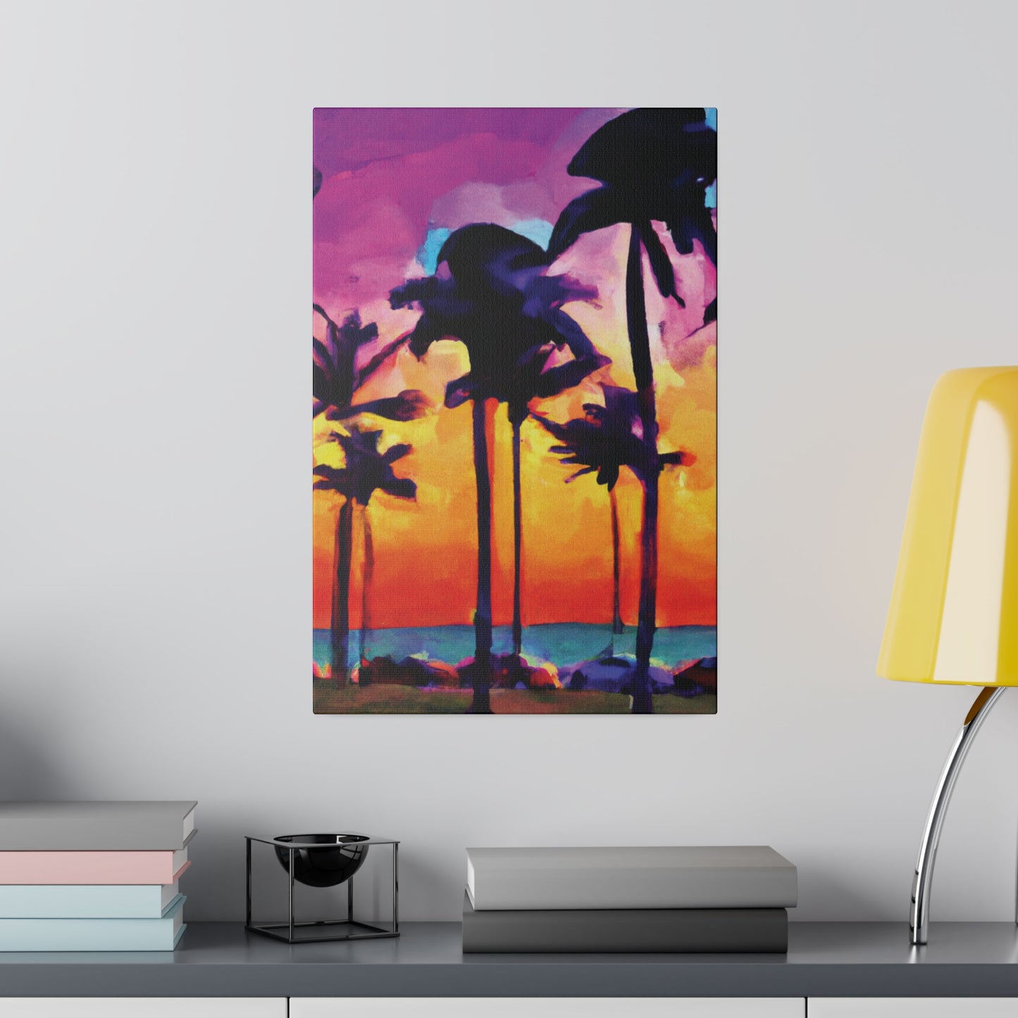 9824V - Miami Beach Sunset Painting Print | Miami | Beach | Sunset | Poster | Home Decor | Wall Art | Canvas