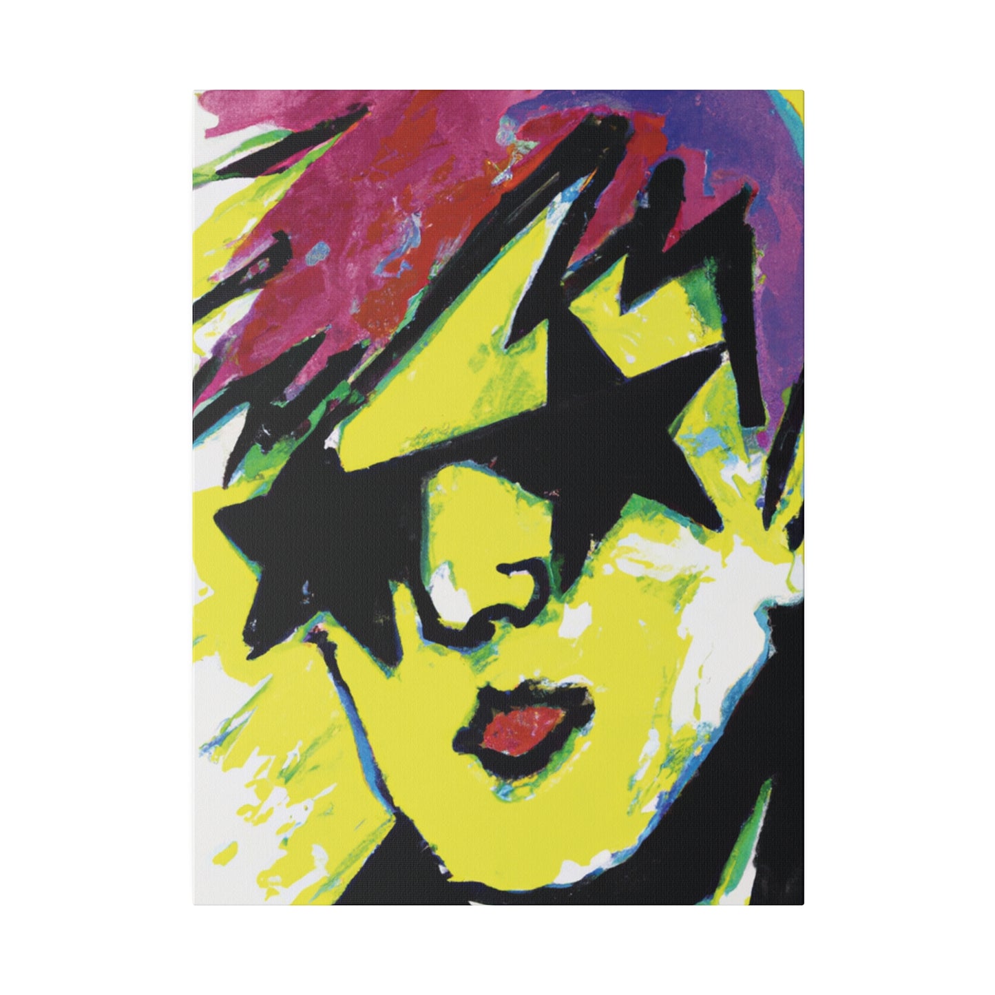 7497H - Rockstar Painting Print | Face | Abstract | Poster | Home Decor | Wall Art | Music Art | Canvas