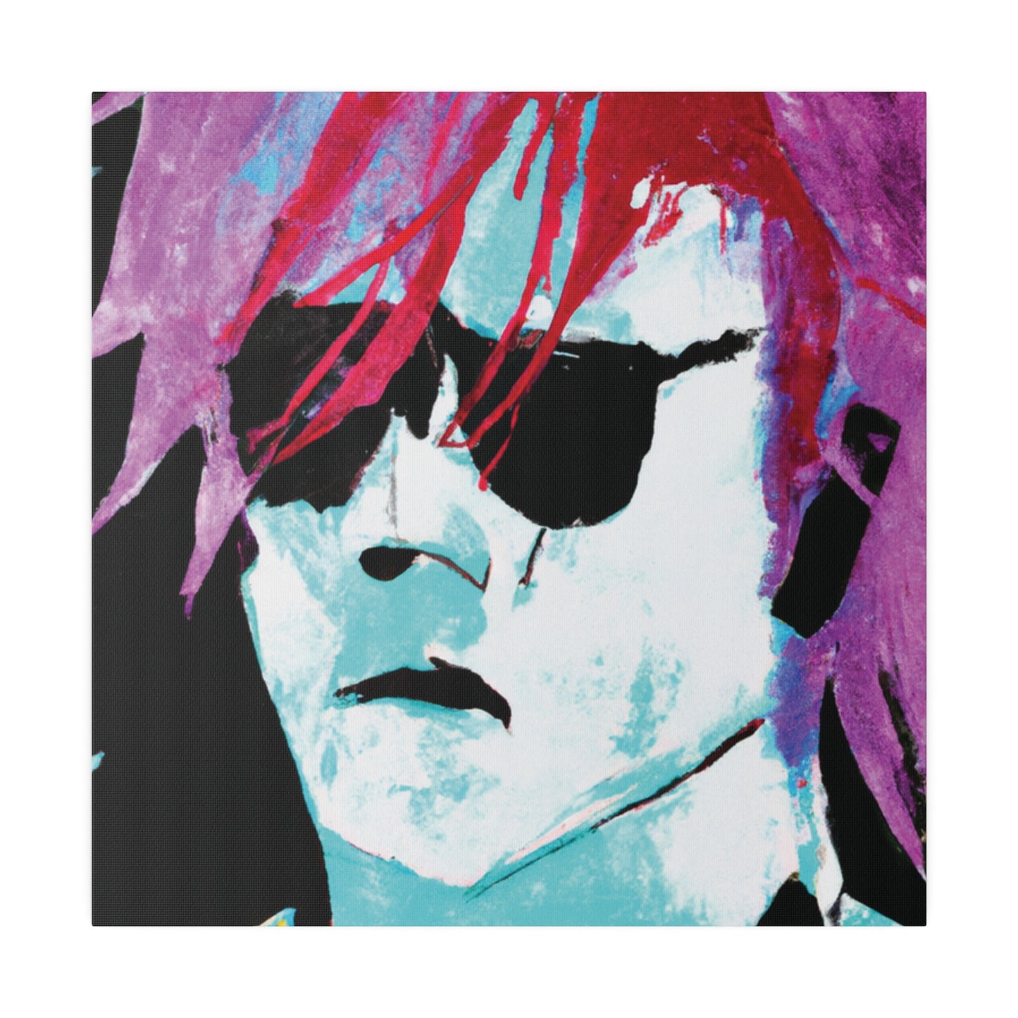 414V - Rockstar Painting Print | Face | Abstract | Poster | Home Decor | Wall Art | Music Art | Canvas