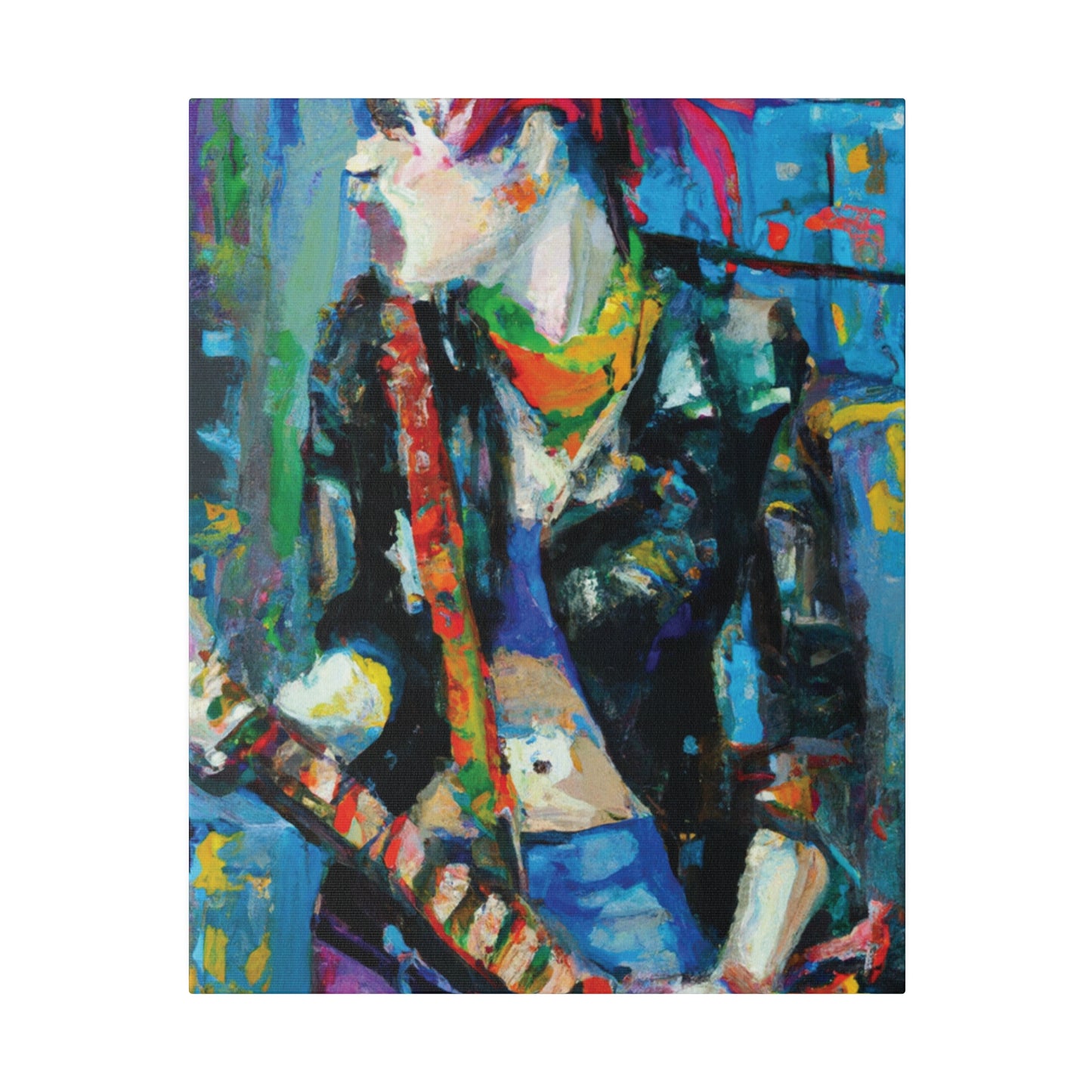 3601F - Rockstar Oil Painting Style Print | Poster | Home Decor | Wall Art | Music Art | Canvas