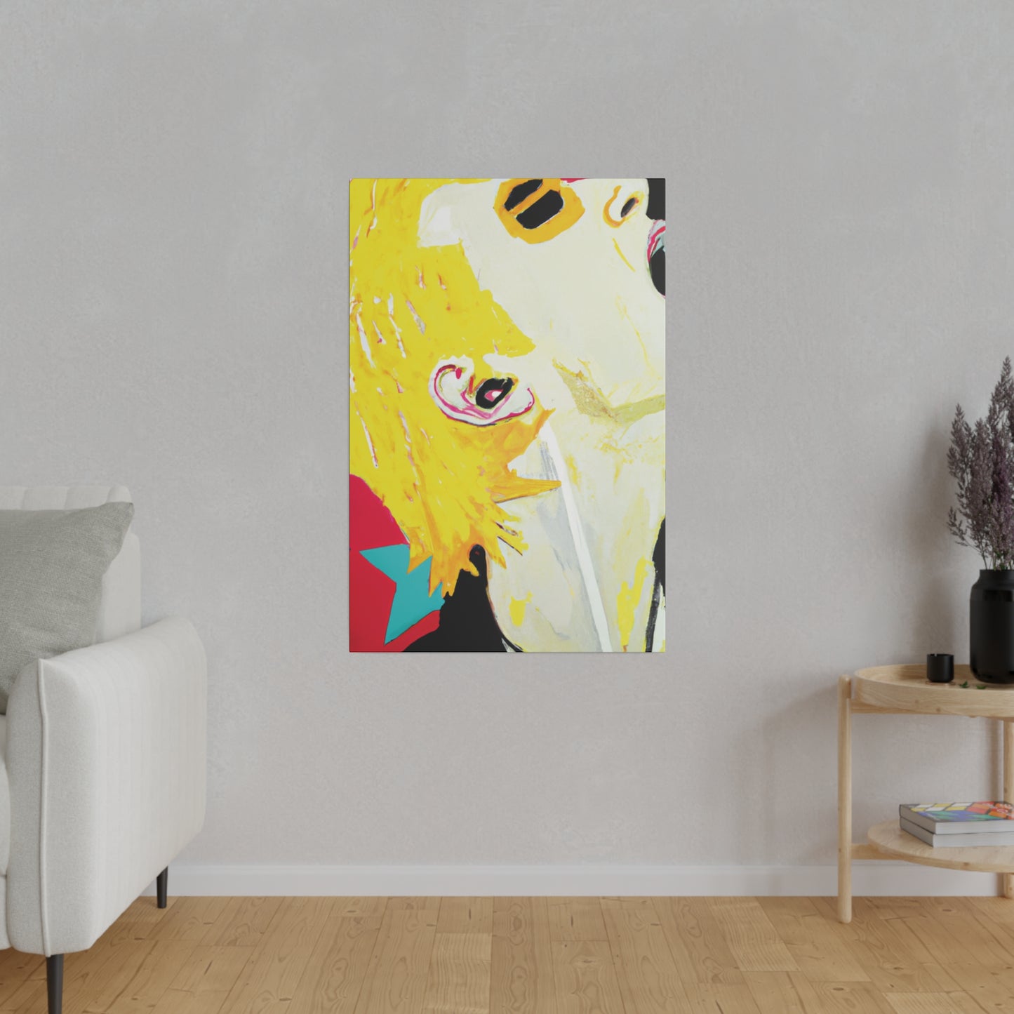 9196M - Rockstar Painting Print | Face | Abstract | Poster | Home Decor | Wall Art | Music Art | Canvas