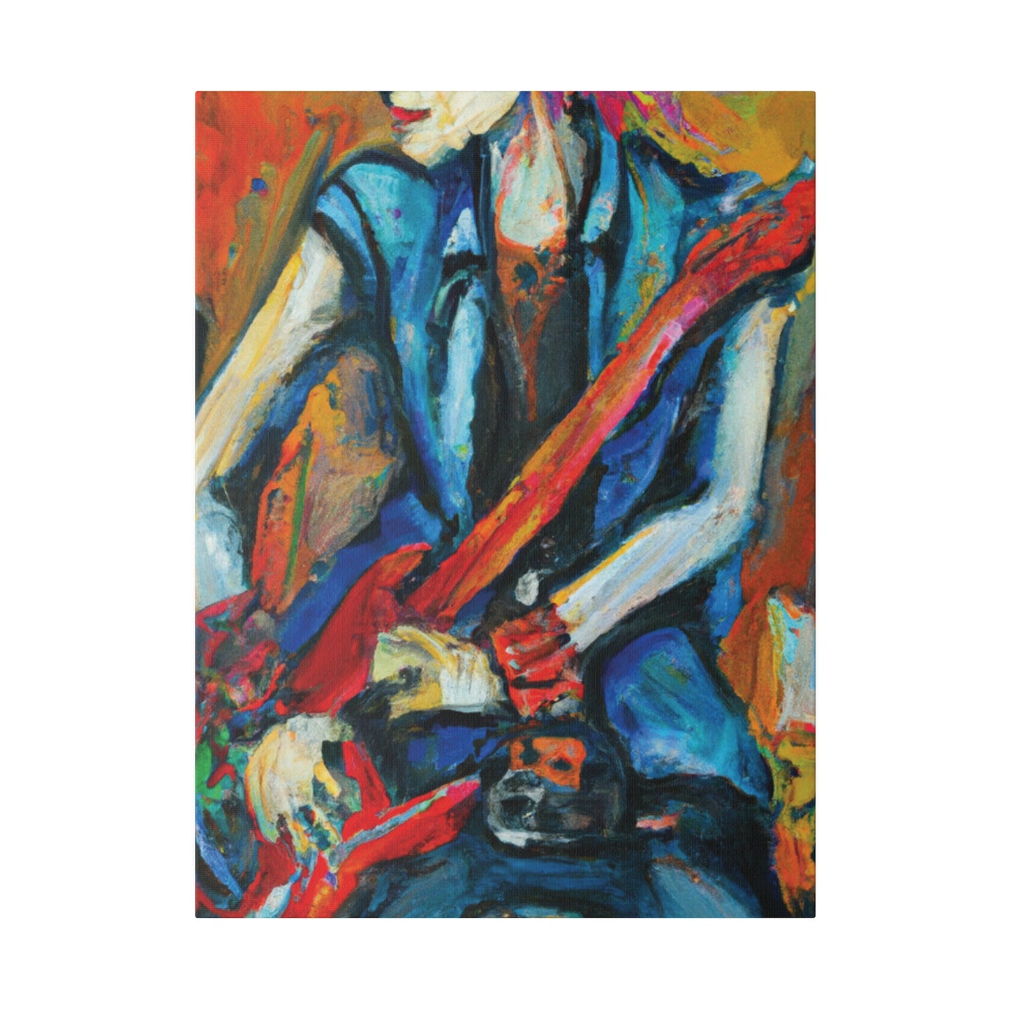 3B67 - Rockstar Oil Painting Style Print | Poster | Home Decor | Wall Art | Music Art | Canvas