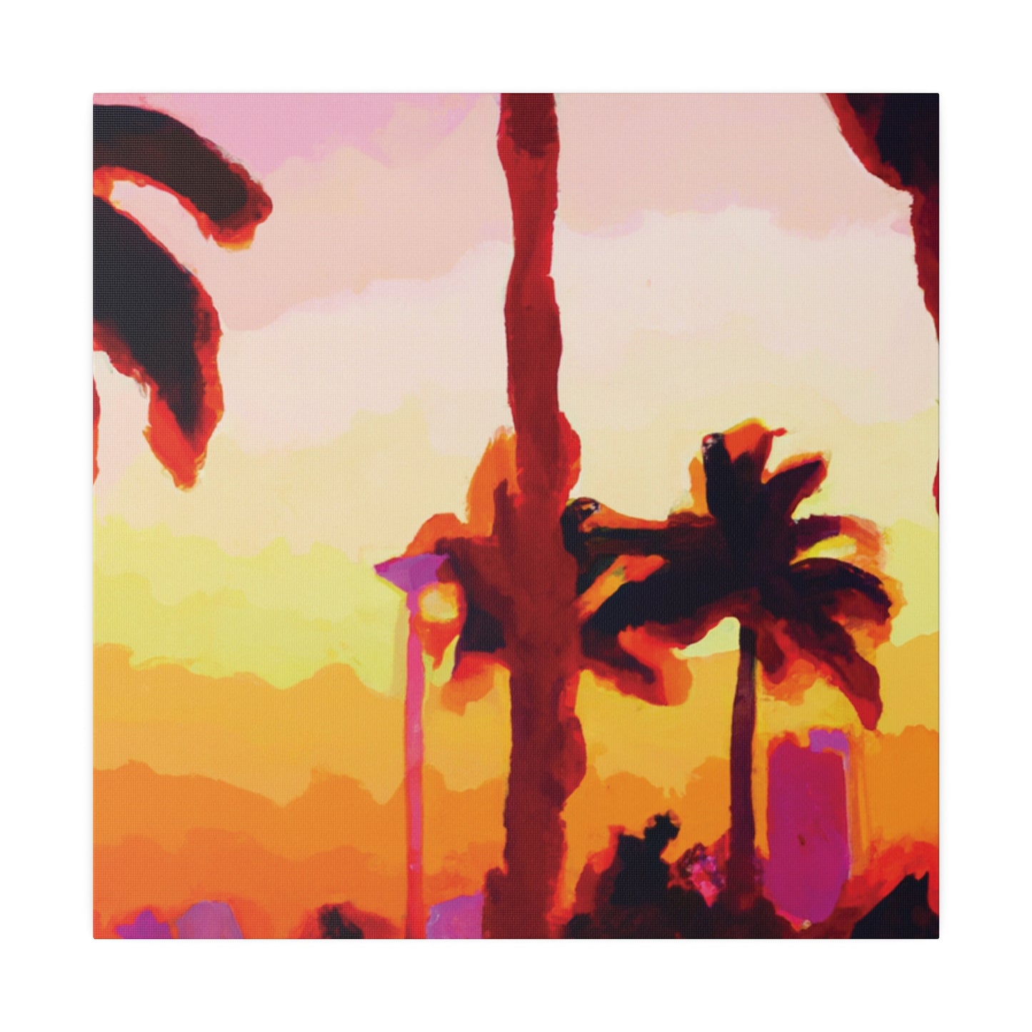 7016Q - Miami Beach Sunset Painting Print | Miami | Beach | Sunset | Poster | Home Decor | Wall Art | Canvas