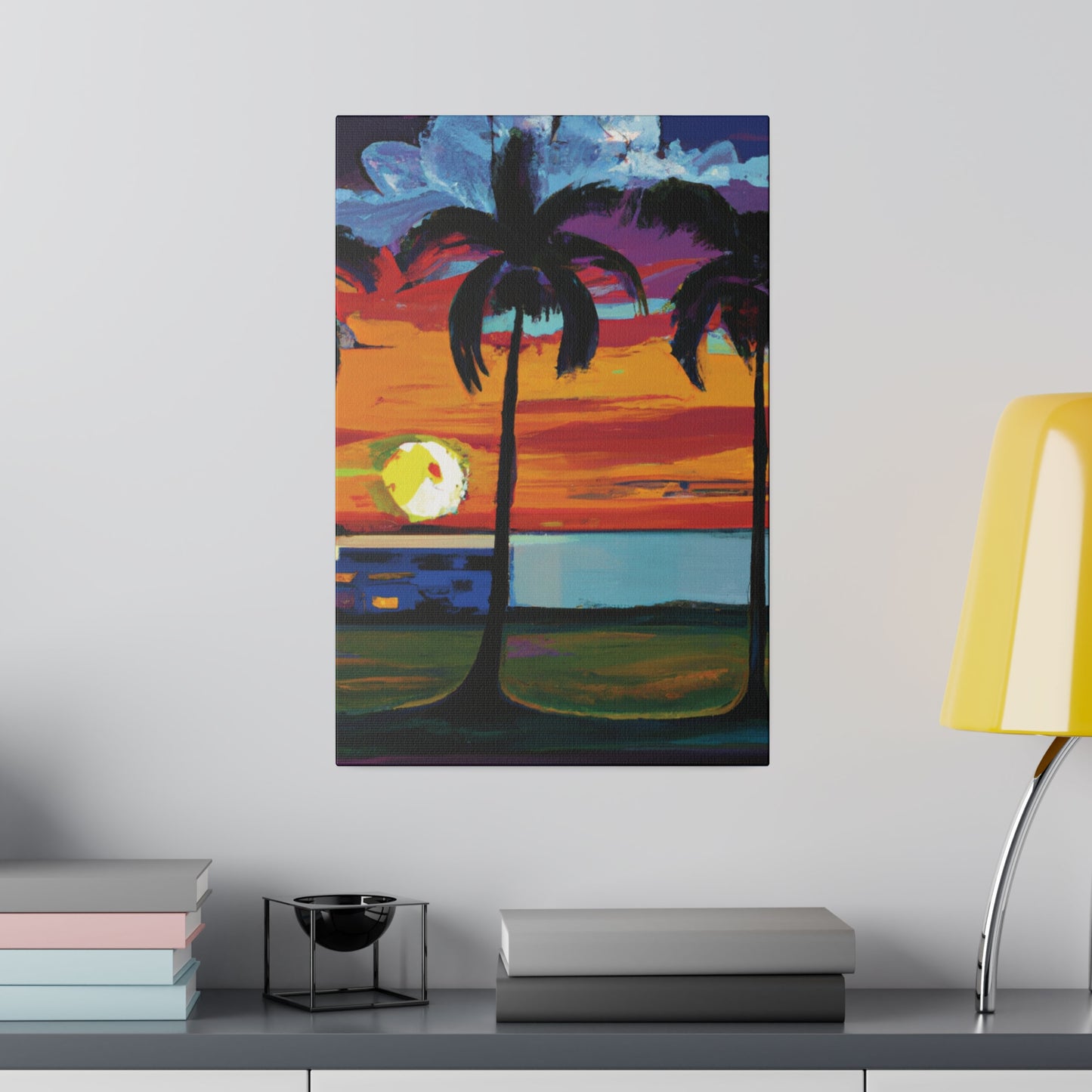 1676M - Miami Beach Sunset Painting Print | Miami | Beach | Sunset | Poster | Home Decor | Wall Art | Canvas