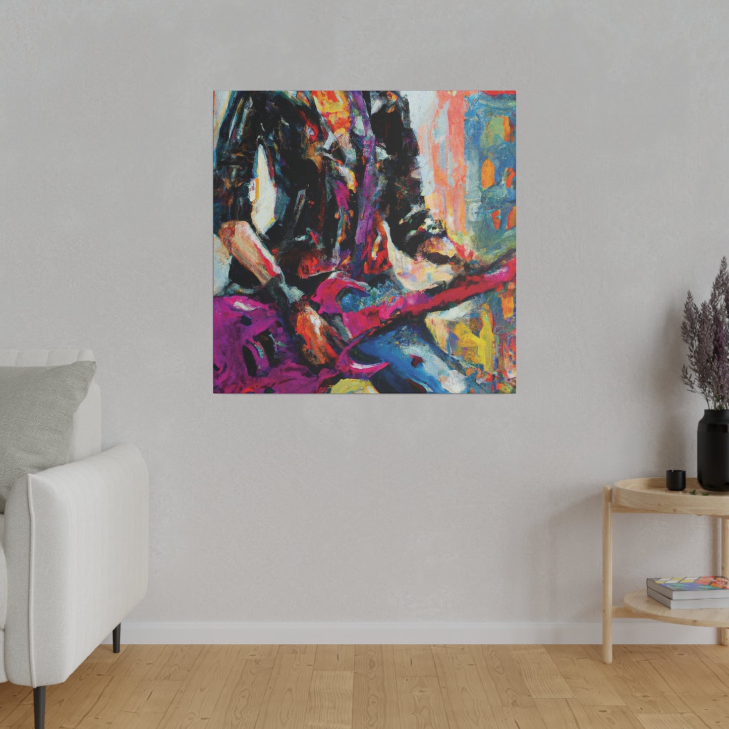 9175L - Rockstar Oil Painting Style Print | Poster | Home Decor | Wall Art | Music Art | Canvas