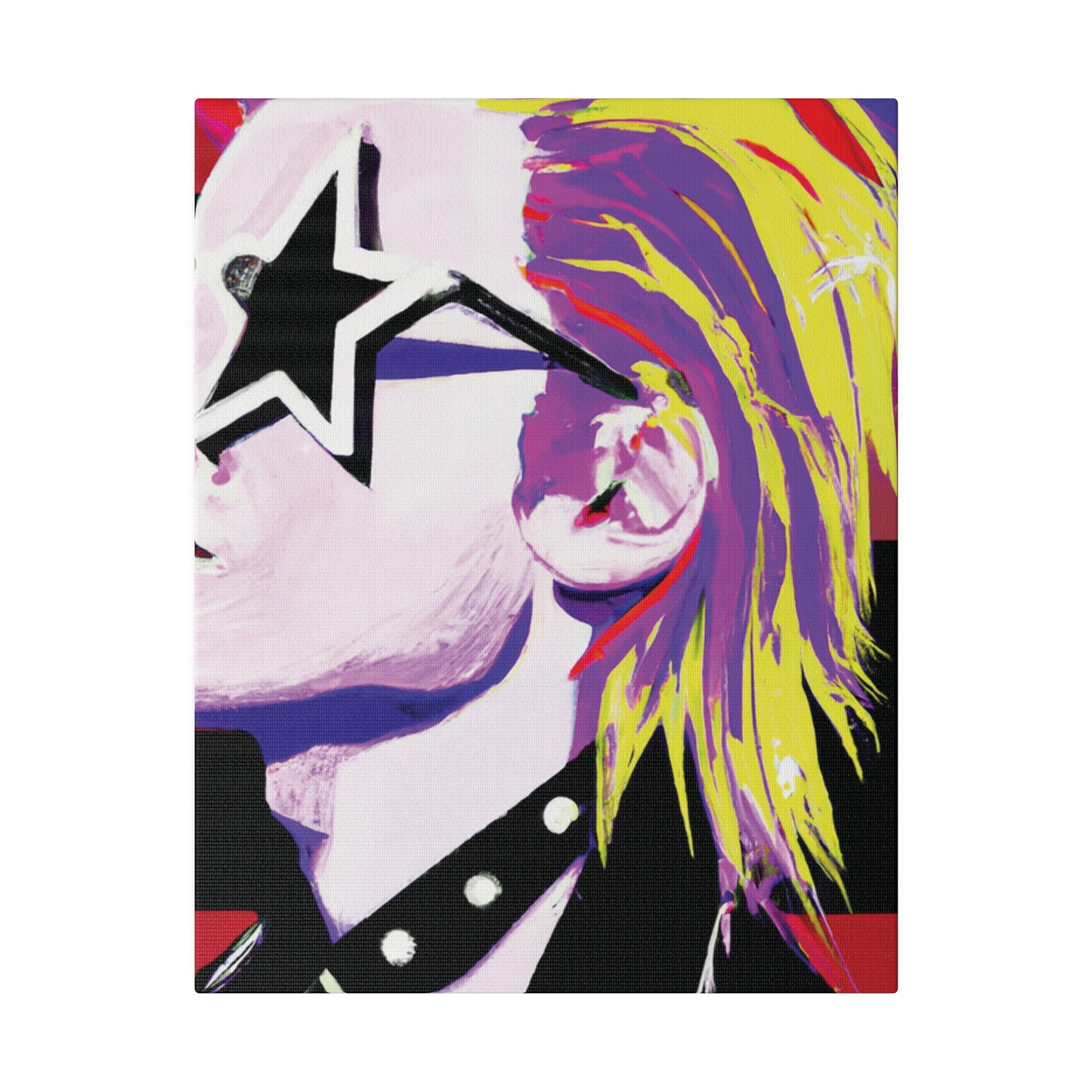 7547K - Rockstar Painting Print | Face | Abstract | Poster | Home Decor | Wall Art | Music Art | Canvas