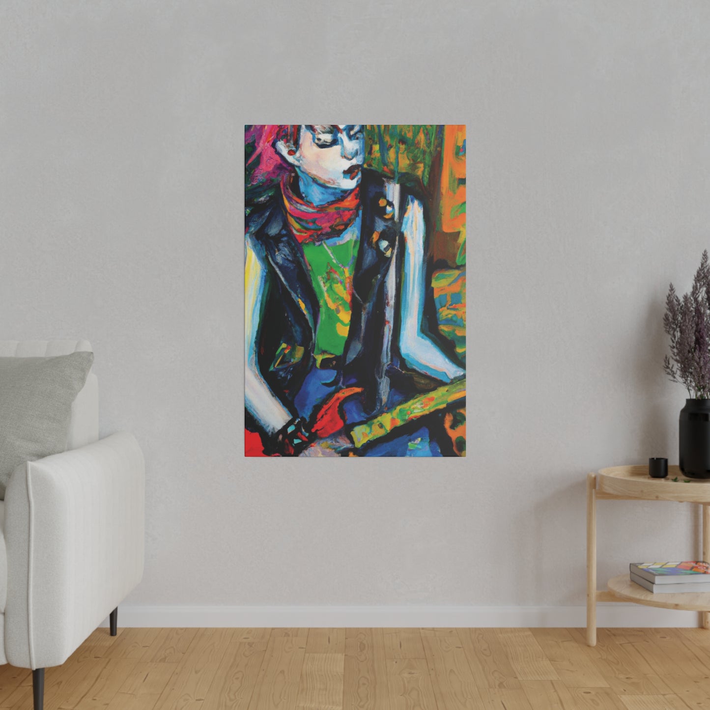 7893Q - Rockstar Oil Painting Style Print | Poster | Home Decor | Wall Art | Music Art | Canvas