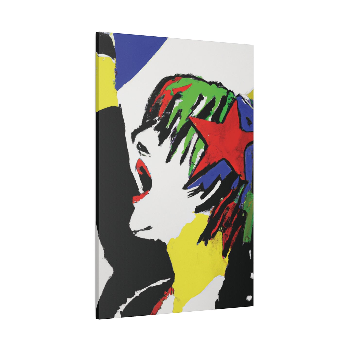 5673W - Rockstar Painting Print | Face | Abstract | Poster | Home Decor | Wall Art | Music Art | Canvas