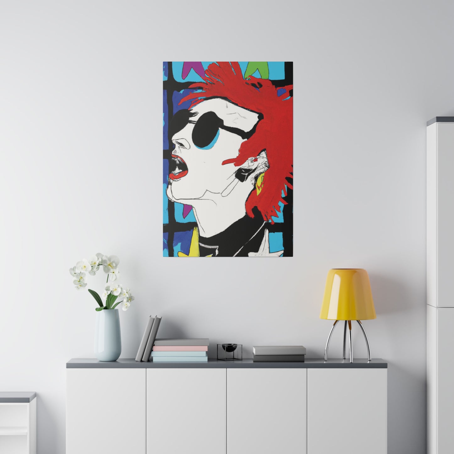 8537B - Rockstar Painting Print | Face | Abstract | Poster | Home Decor | Wall Art | Music Art | Canvas