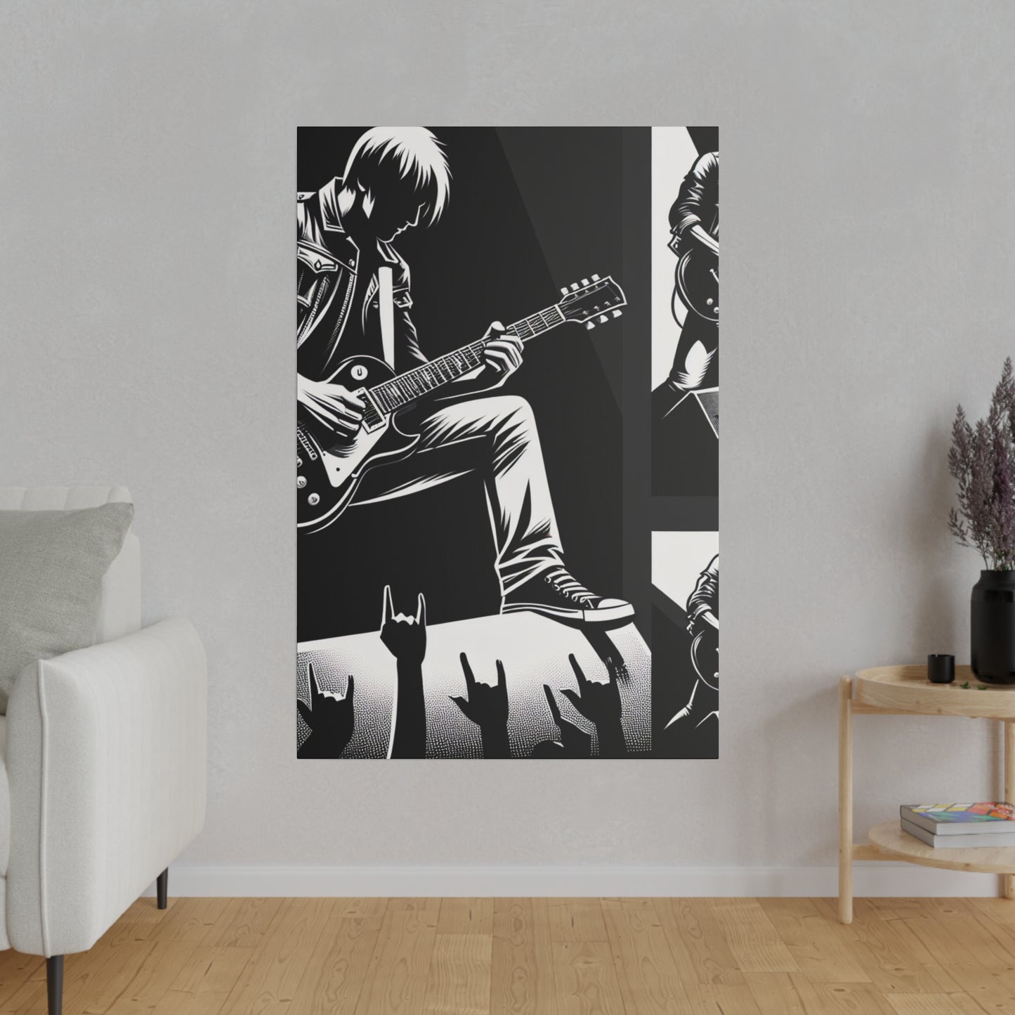 4687B - music art work, rockstar gifts, musician gift ideas, guitar art work, guitar artwork, guitar wall art canvas, playing guitar, decor