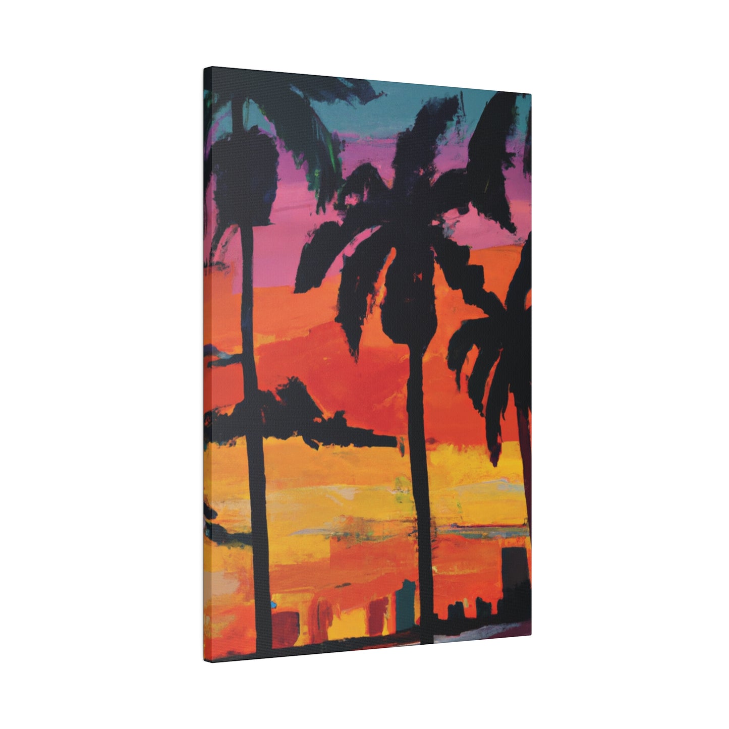 7389S - Miami Beach Sunset Painting Print | Miami | Beach | Sunset | Poster | Home Decor | Wall Art | Canvas