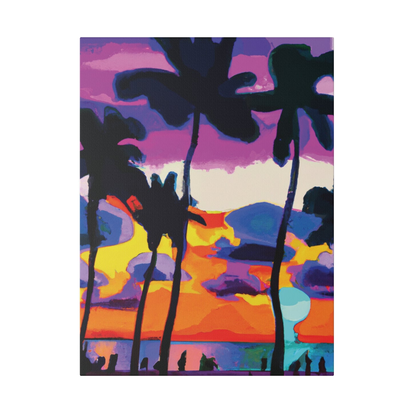 7455H - Miami Beach Sunset Painting Print | Miami | Beach | Sunset | Poster | Home Decor | Wall Art | Canvas