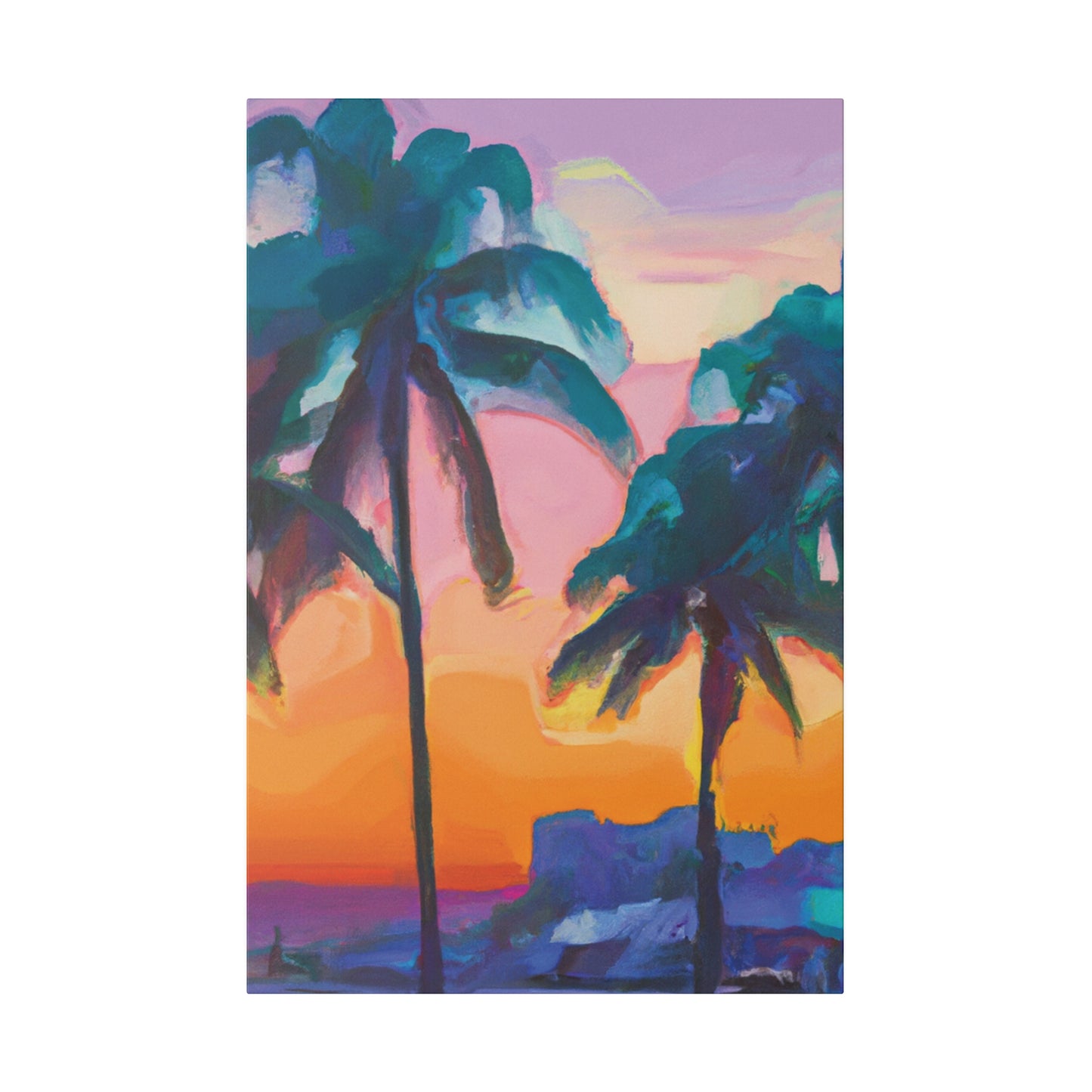 6494M - Miami Beach Sunset Painting Print | Miami | Beach | Sunset | Poster | Home Decor | Wall Art | Canvas