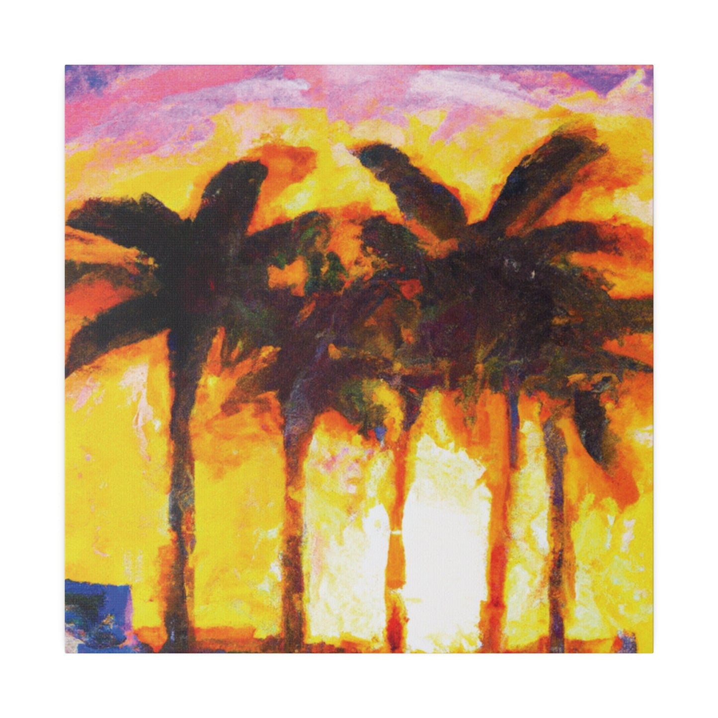 1535V - Miami Beach Sunset Painting Print | Miami | Beach | Sunset | Poster | Home Decor | Wall Art | Canvas