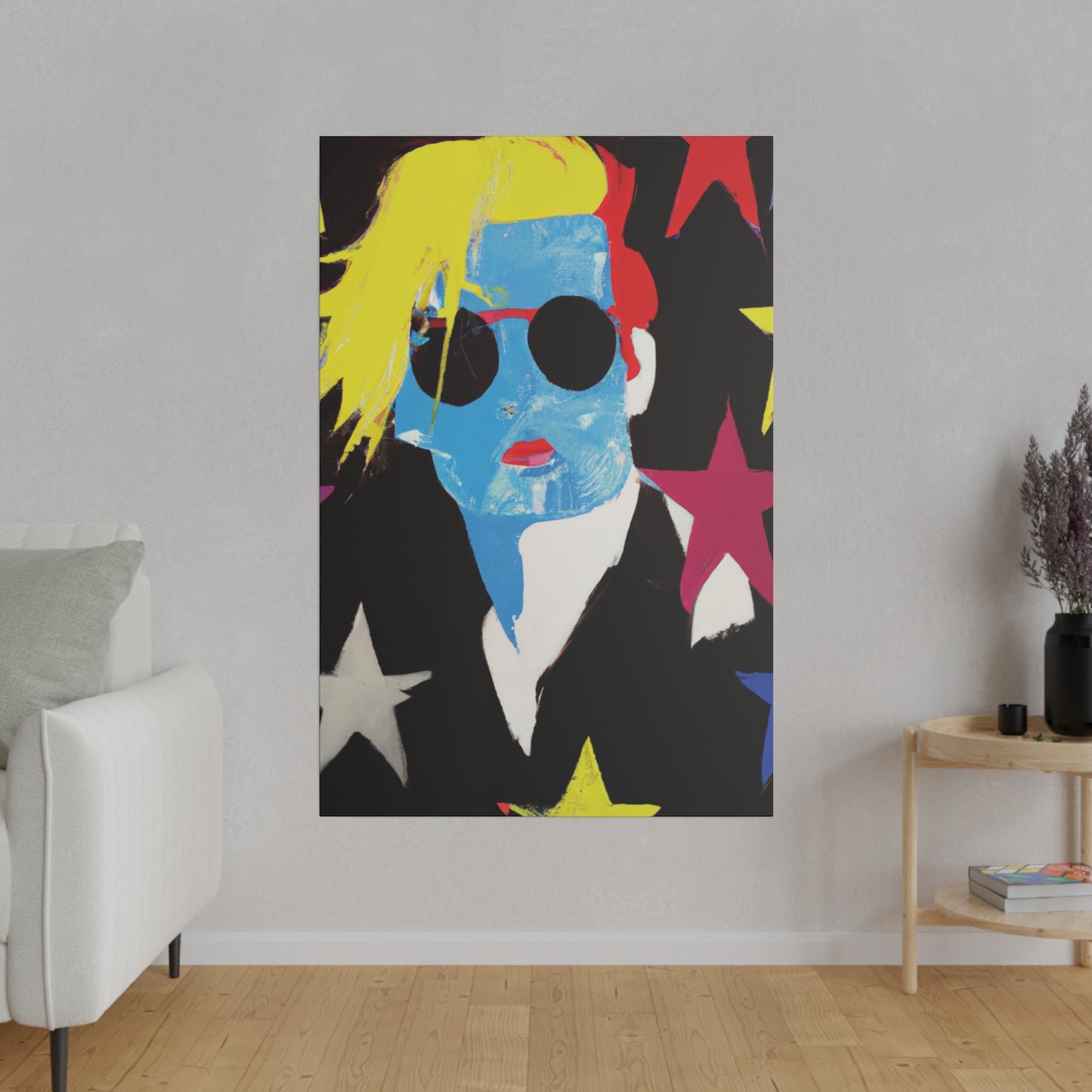 9993U - Rockstar Painting Print | Face | Abstract | Poster | Home Decor | Wall Art | Music Art | Canvas