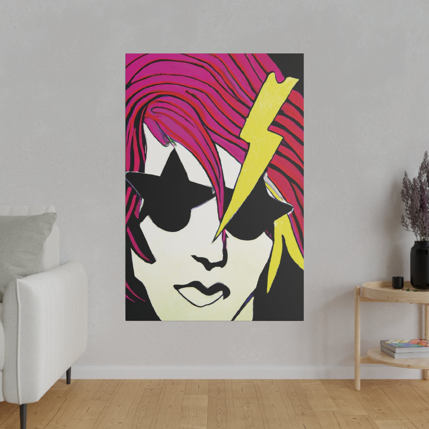 9087G - Rockstar Painting Print | Face | Abstract | Poster | Home Decor | Wall Art | Music Art | Canvas