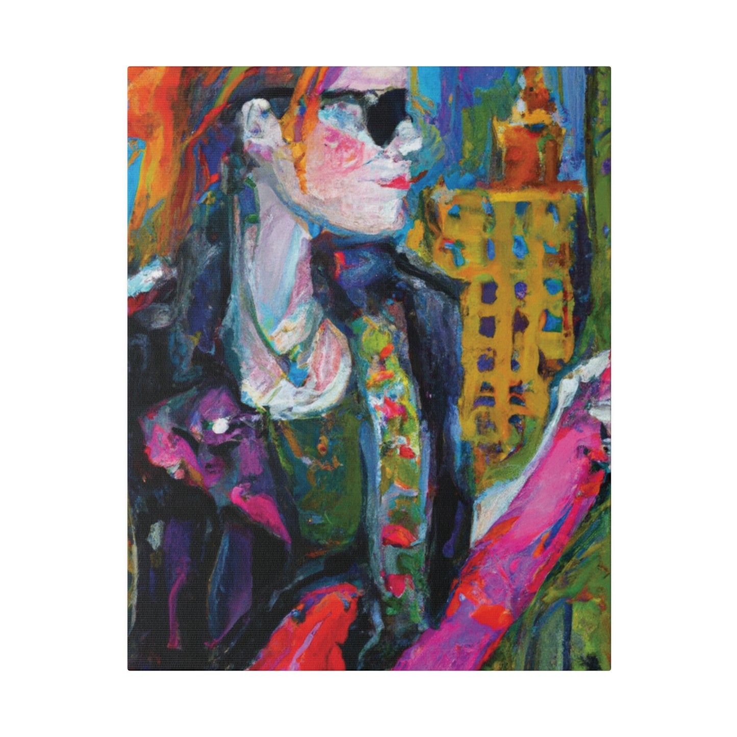 9503W - Rockstar Oil Painting Style Print | Poster | Home Decor | Wall Art | Music Art | Canvas