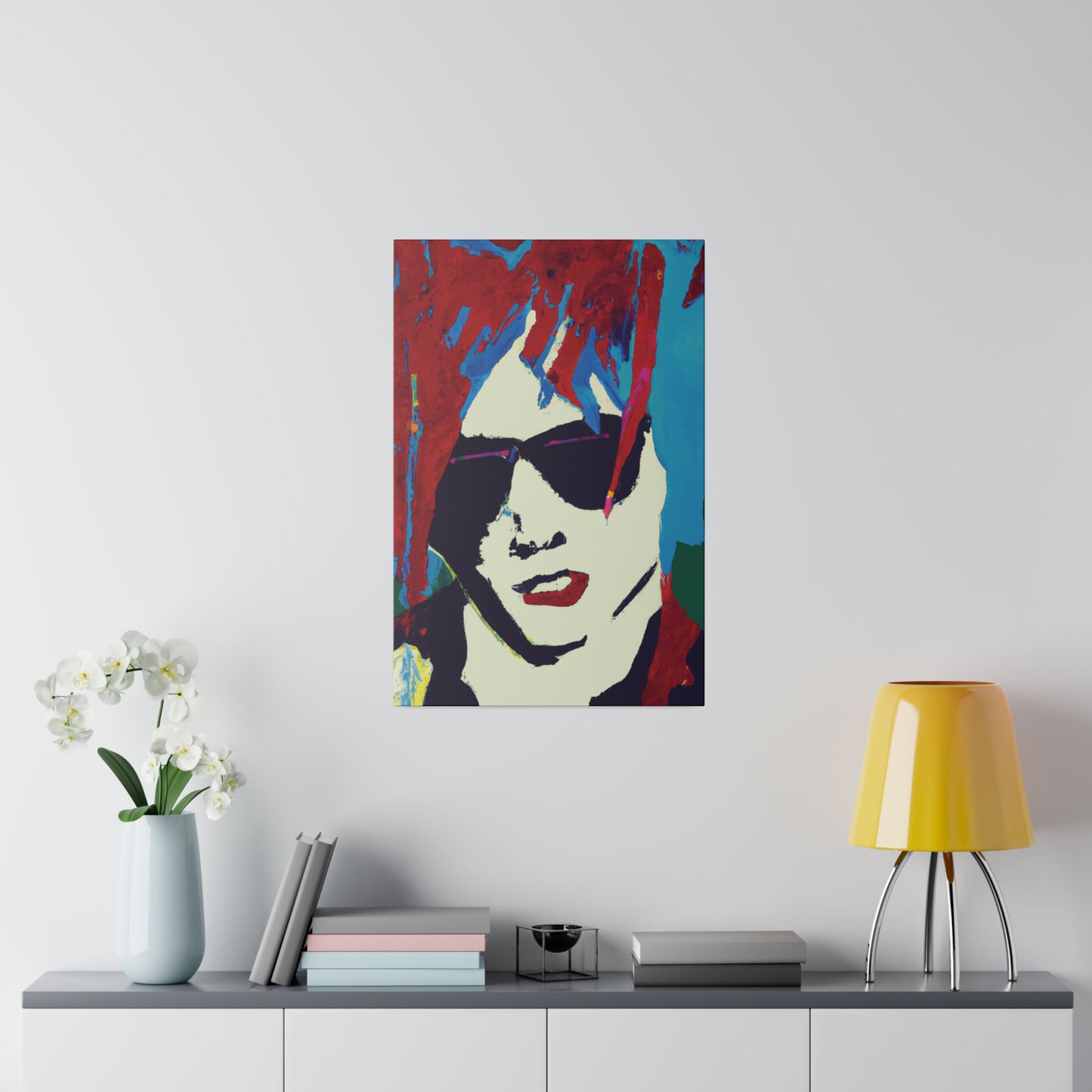 9347K - Rockstar Painting Print | Face | Abstract | Poster | Home Decor | Wall Art | Music Art | Canvas