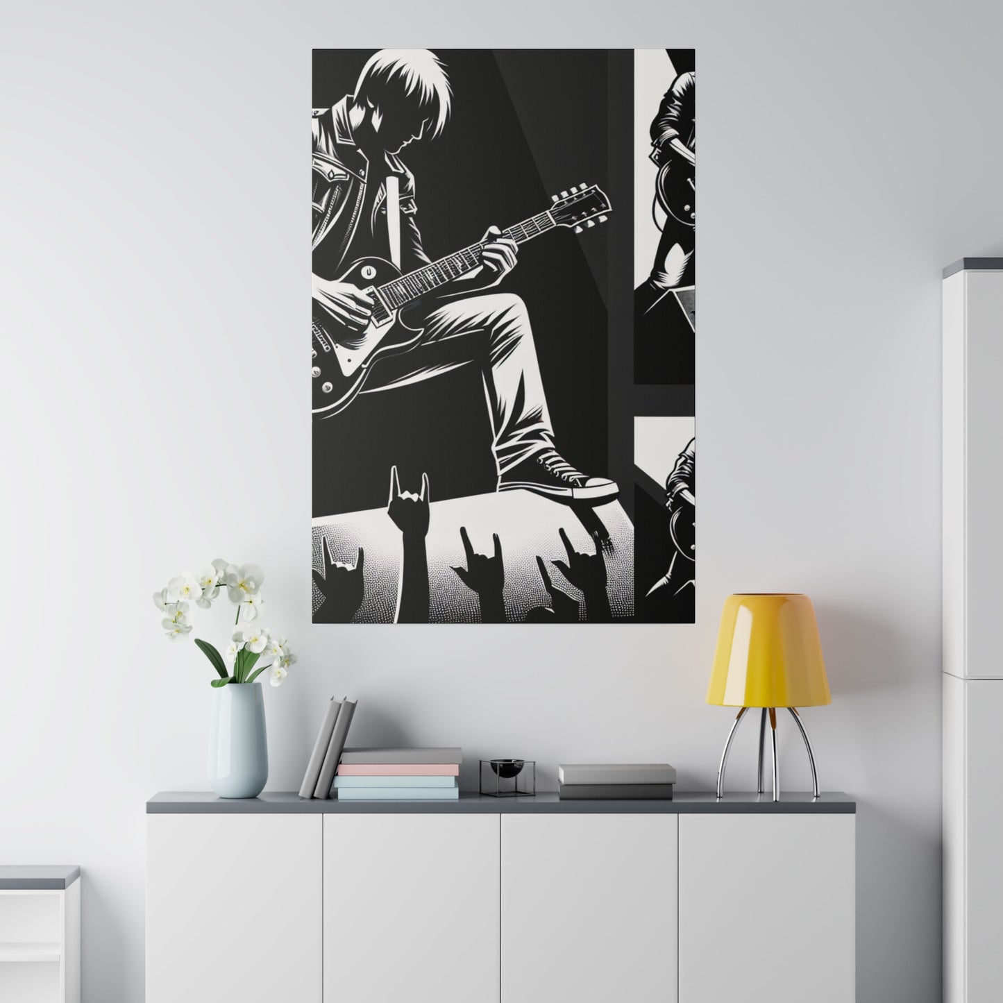 4687B - music art work, rockstar gifts, musician gift ideas, guitar art work, guitar artwork, guitar wall art canvas, playing guitar, decor