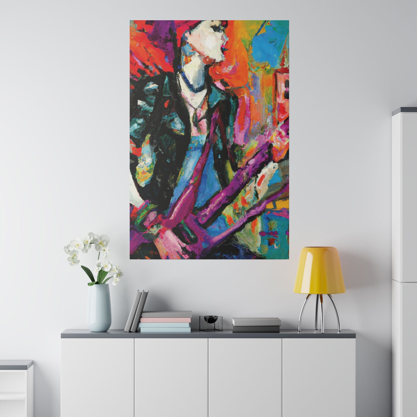 675Y - Rockstar Oil Painting Style Print | Poster | Home Decor | Wall Art | Music Art | Canvas