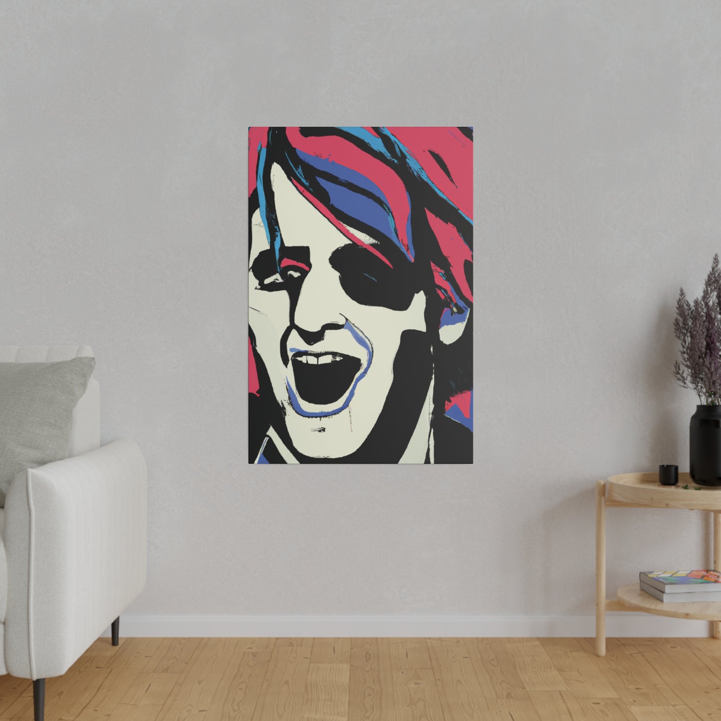 4318K - Rockstar Painting Print | Face | Abstract | Poster | Home Decor | Wall Art | Music Art | Canvas