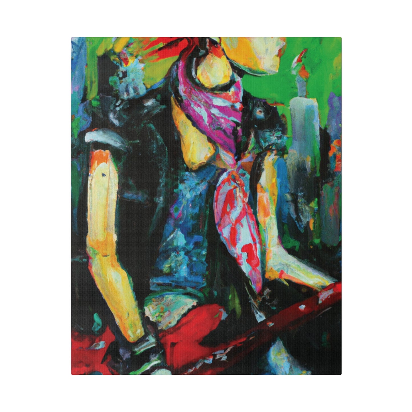 5198V - Rockstar Oil Painting Style Print | Poster | Home Decor | Wall Art | Music Art | Canvas