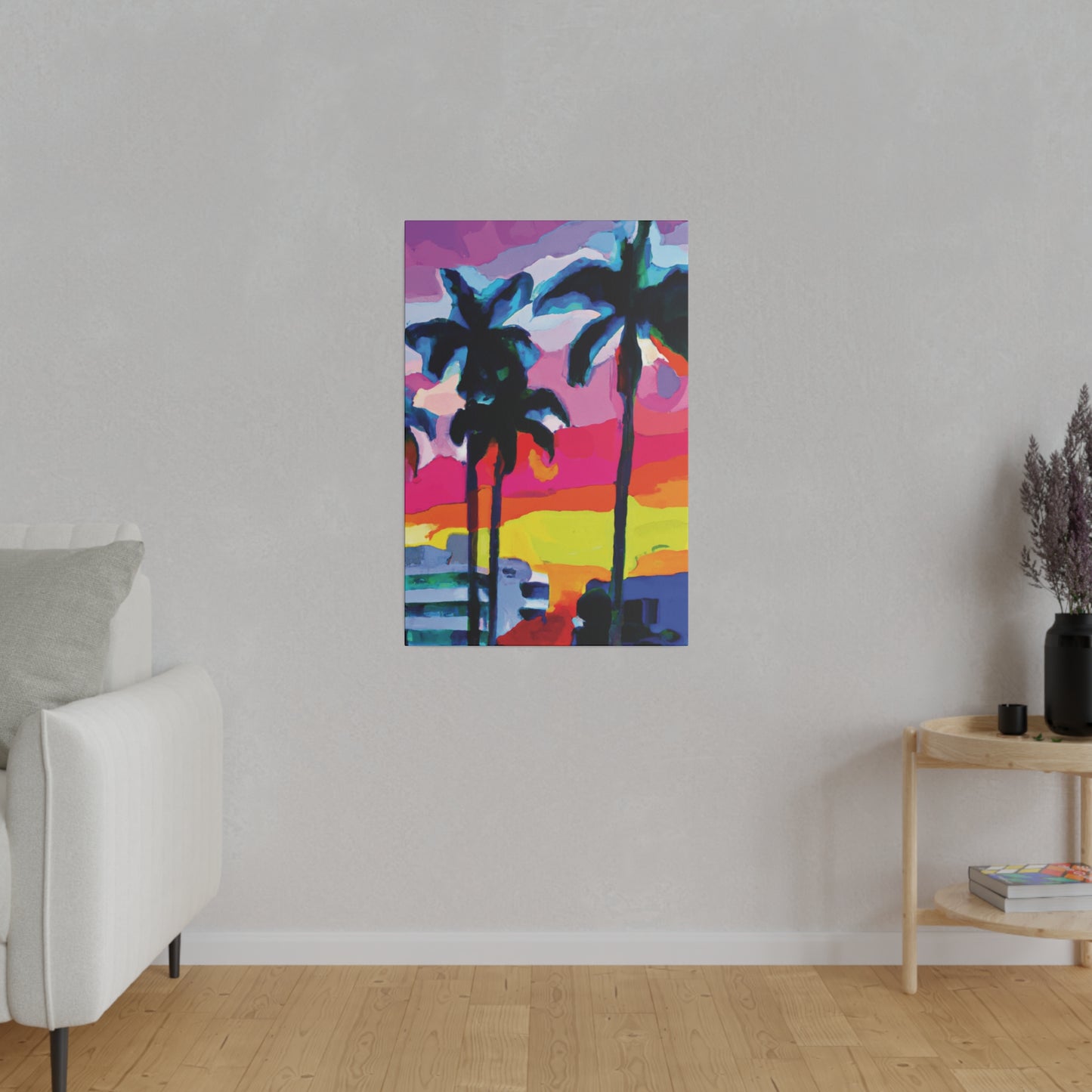 9342C - Miami Beach Sunset Painting Print | Miami | Beach | Sunset | Poster | Home Decor | Wall Art | Canvas
