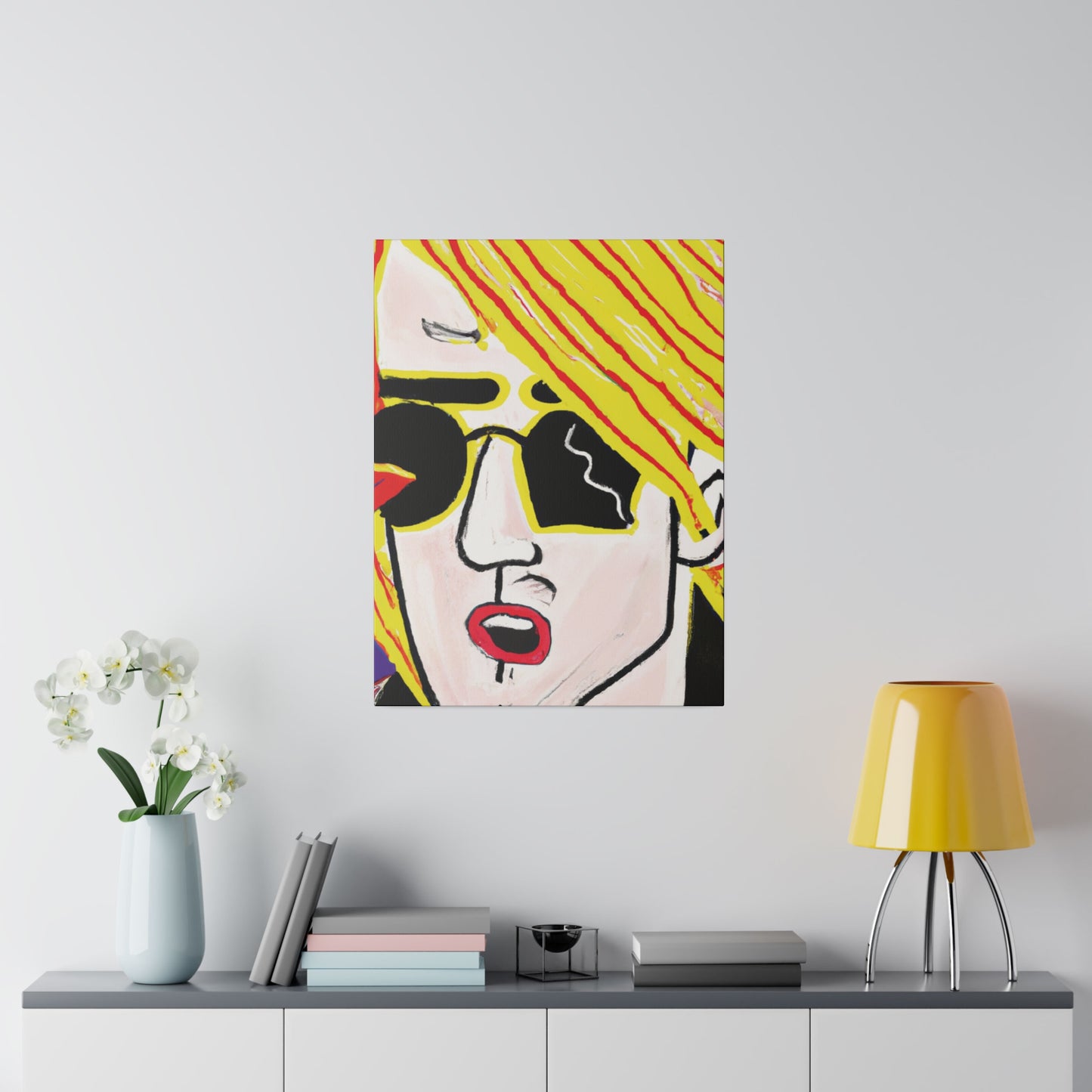 239G - Rockstar Painting Print | Face | Abstract | Poster | Home Decor | Wall Art | Music Art | Canvas