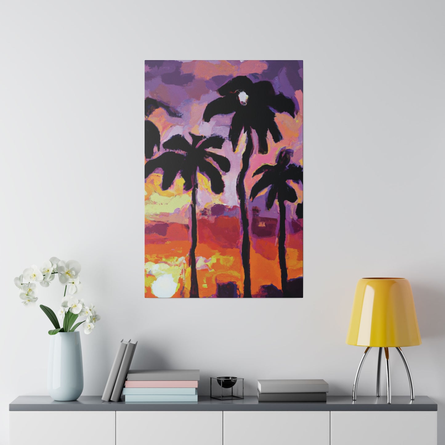 7449F - Miami Beach Sunset Painting Print | Miami | Beach | Sunset | Poster | Home Decor | Wall Art | Canvas