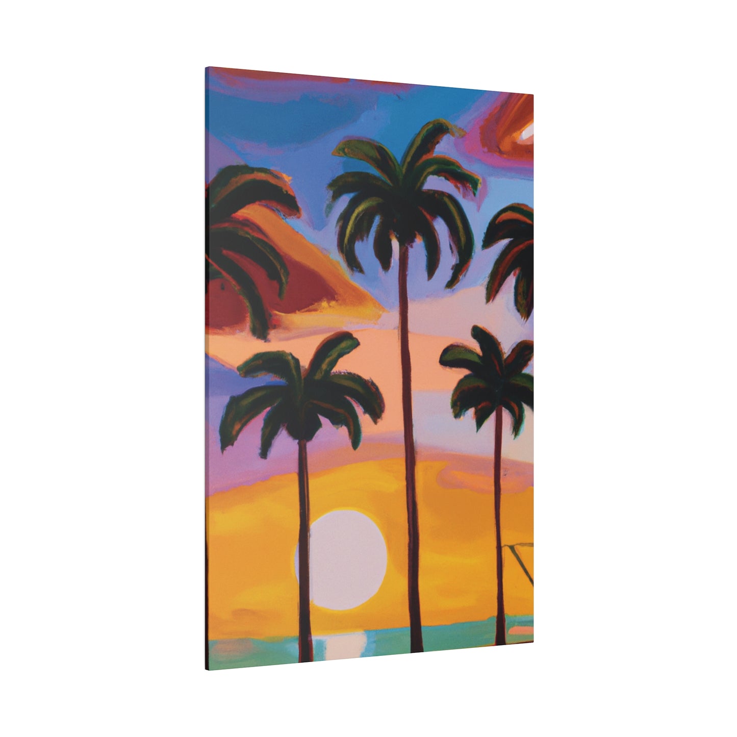3282K - Miami Beach Sunset Painting Print | Miami | Beach | Sunset | Poster | Home Decor | Wall Art | Canvas