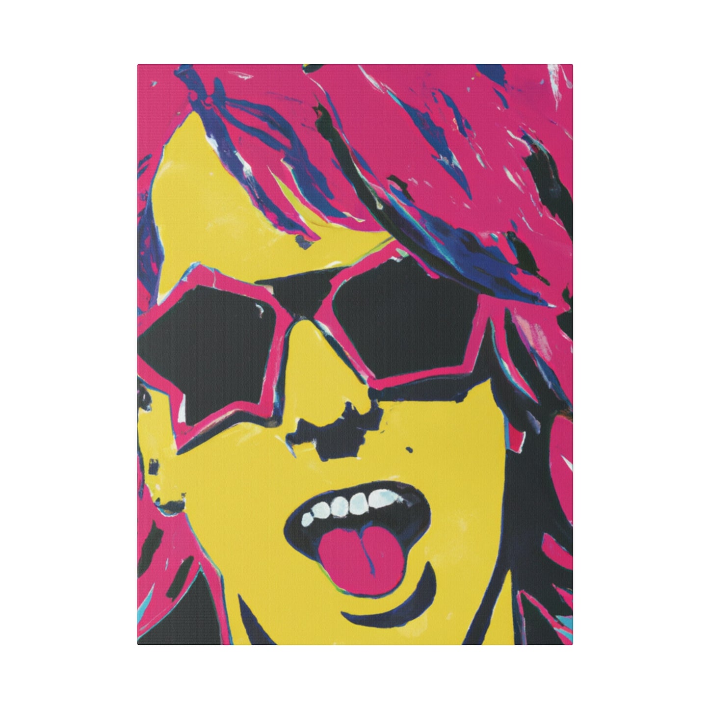 2536W - Rockstar Painting Print | Face | Abstract | Poster | Home Decor | Wall Art | Music Art | Canvas