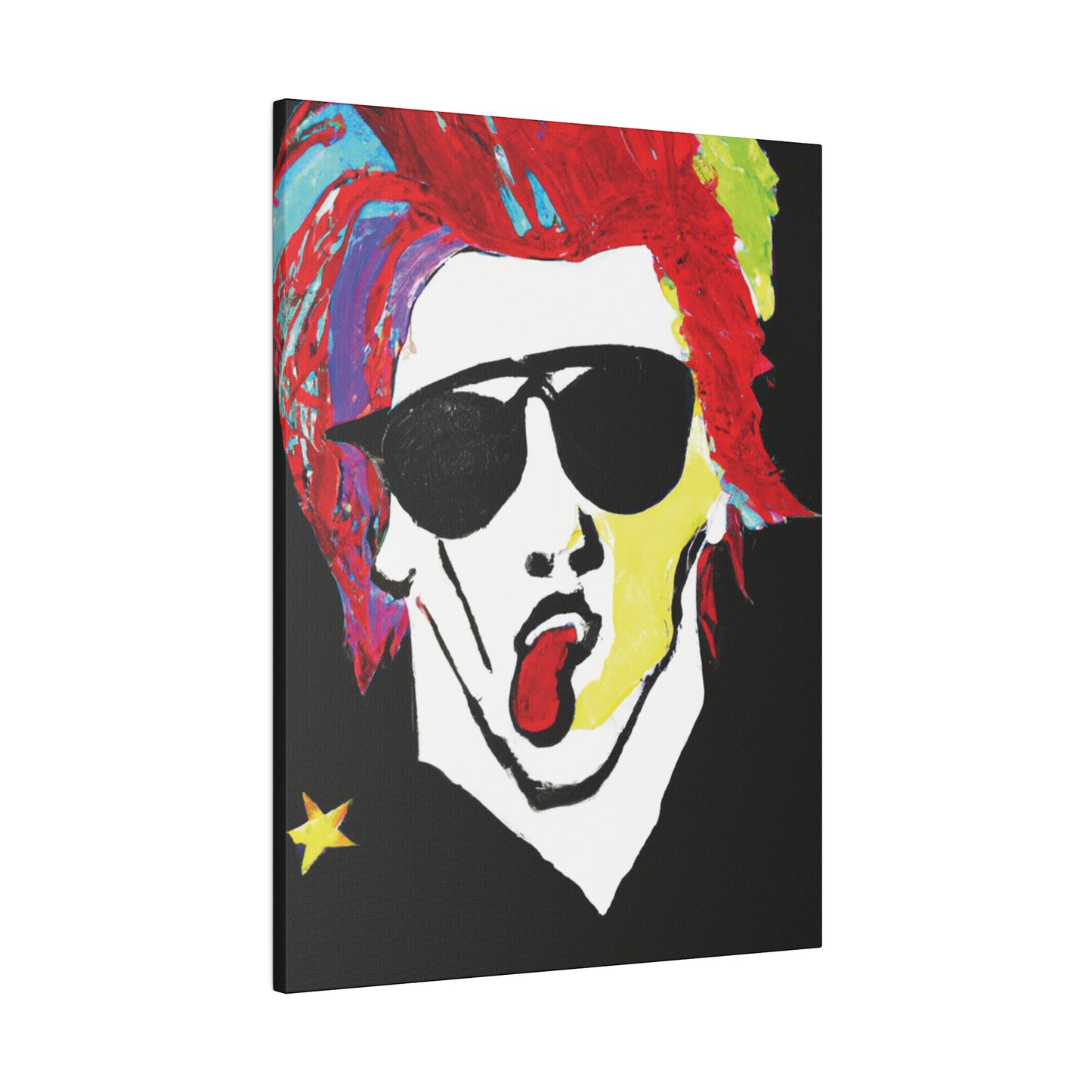 7799D - Rockstar Painting Print | Face | Abstract | Poster | Home Decor | Wall Art | Music Art | Canvas