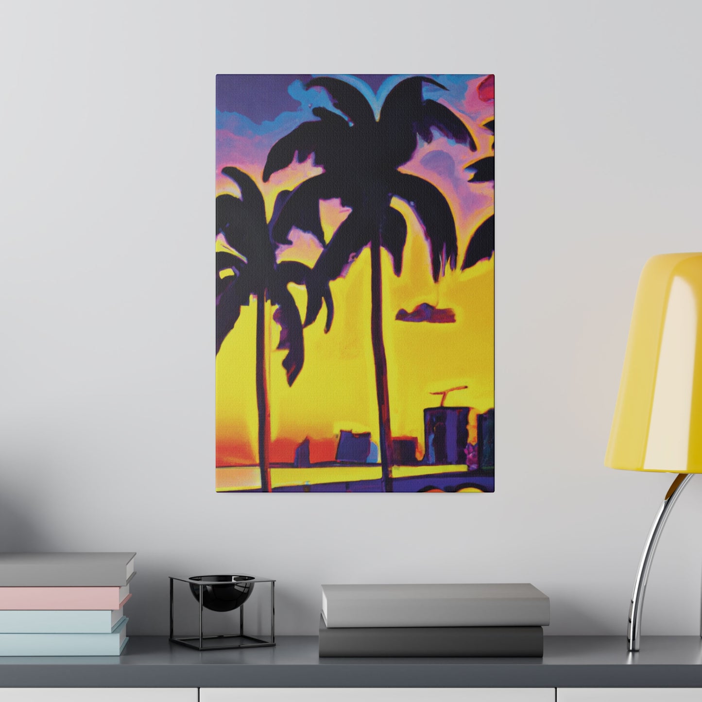 5674W - Miami Beach Sunset Painting Print | Miami | Beach | Sunset | Poster | Home Decor | Wall Art | Canvas