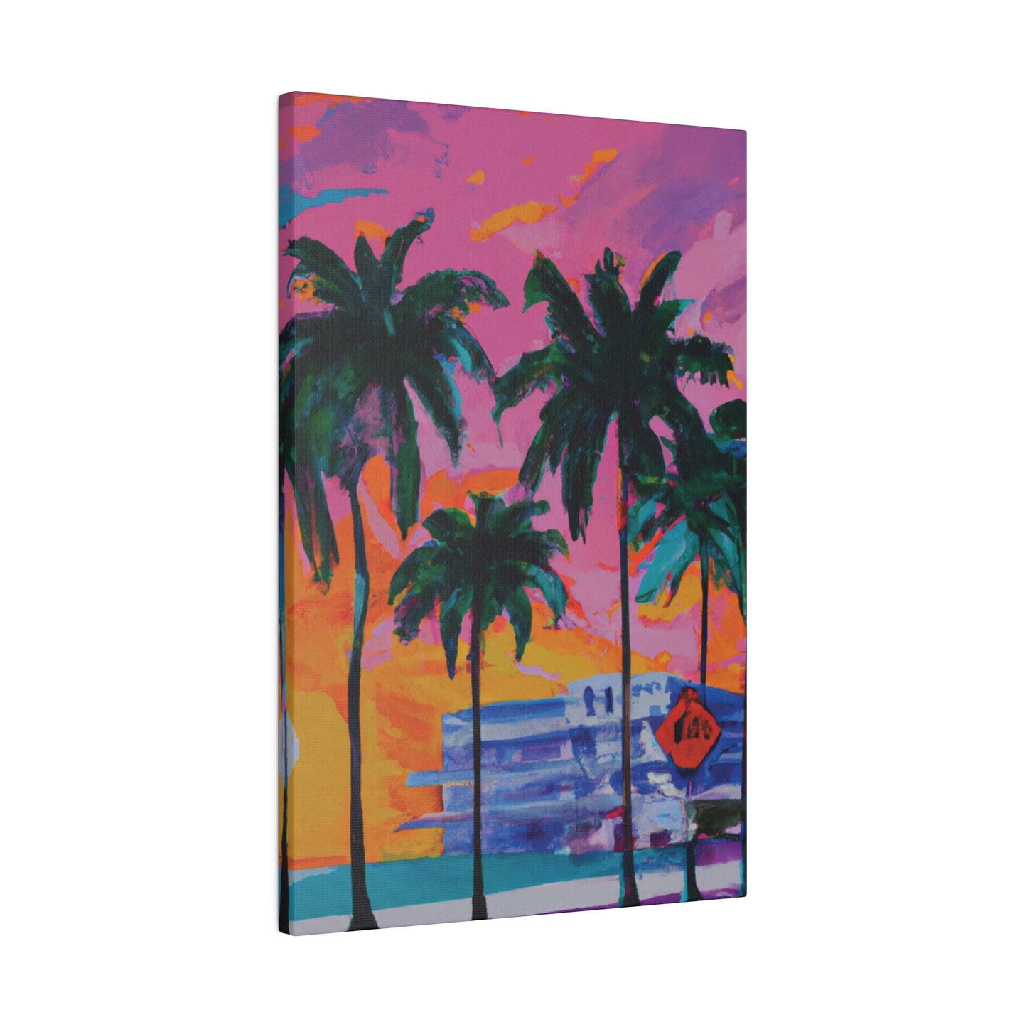 5487P - Miami Beach Sunset Painting Print | Miami | Beach | Sunset | Poster | Home Decor | Wall Art | Canvas