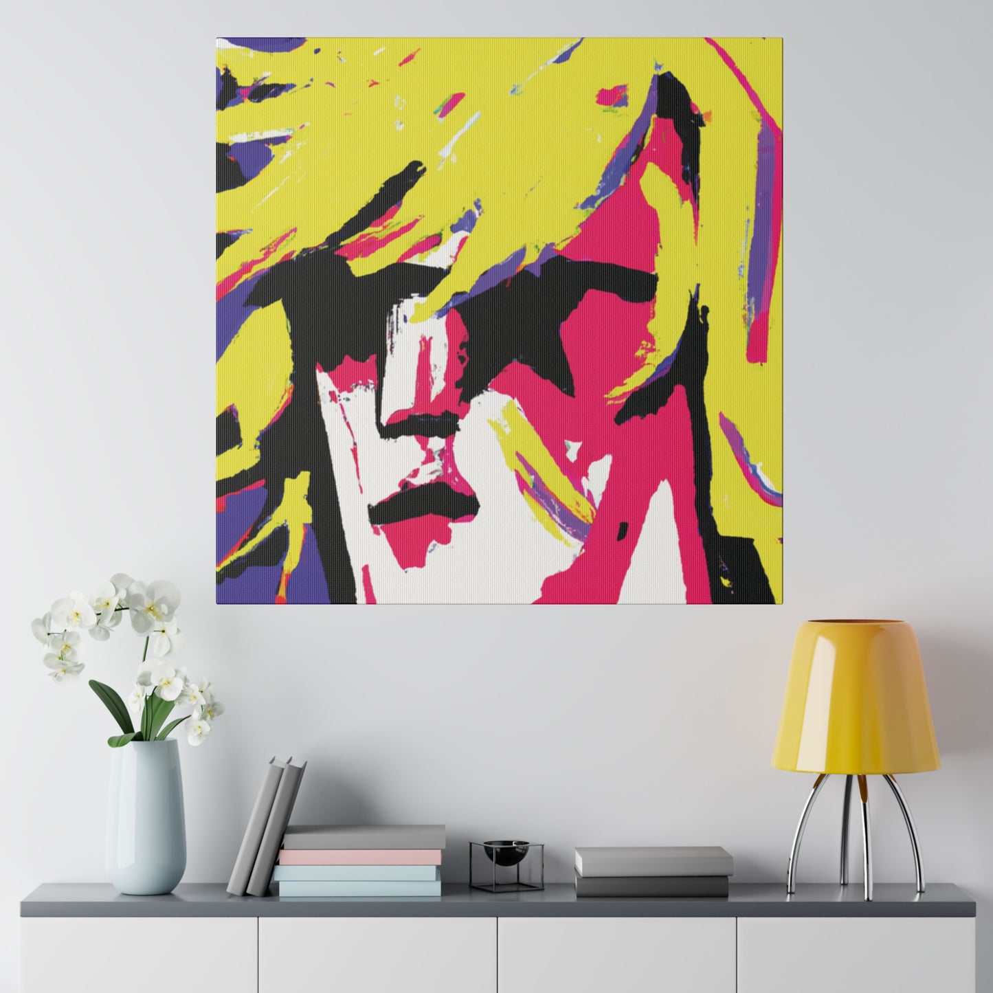 7709F - Rockstar Painting Print | Face | Abstract | Poster | Home Decor | Wall Art | Music Art | Canvas