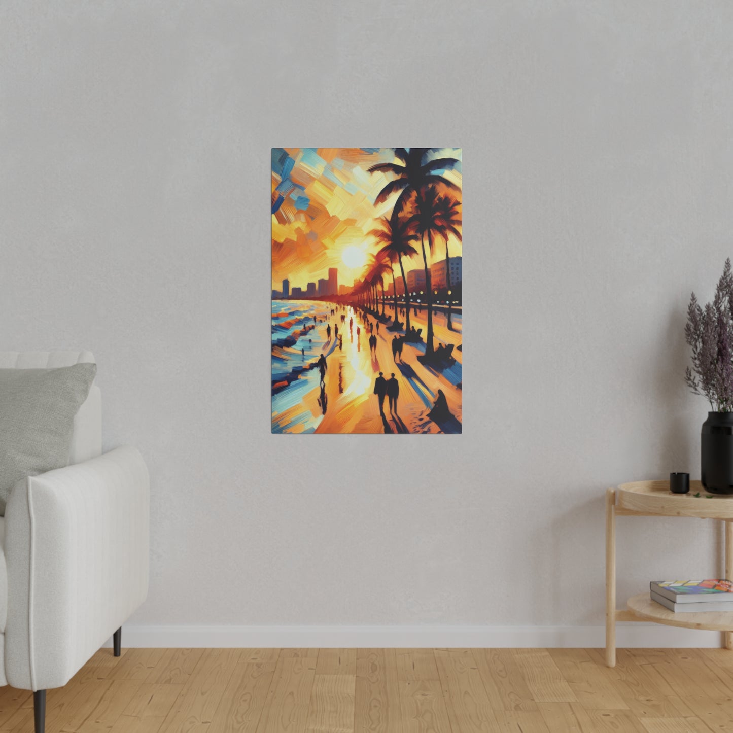 7846G - Miami Beach Sunset Painting Print | Miami | Beach | Sunset | Poster | Home Decor | Wall Art | Canvas