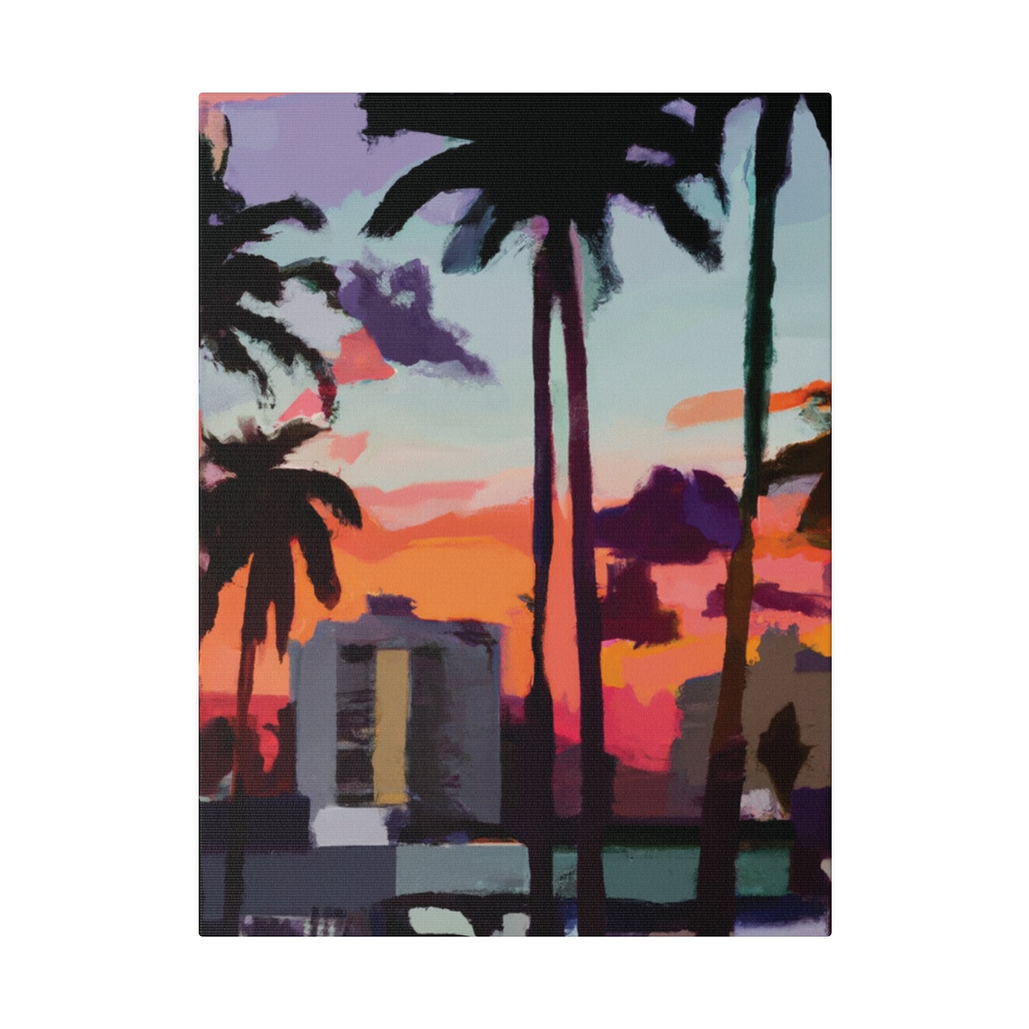 8405R - Miami Beach Sunset Painting Print | Miami | Beach | Sunset | Poster | Home Decor | Wall Art | Canvas