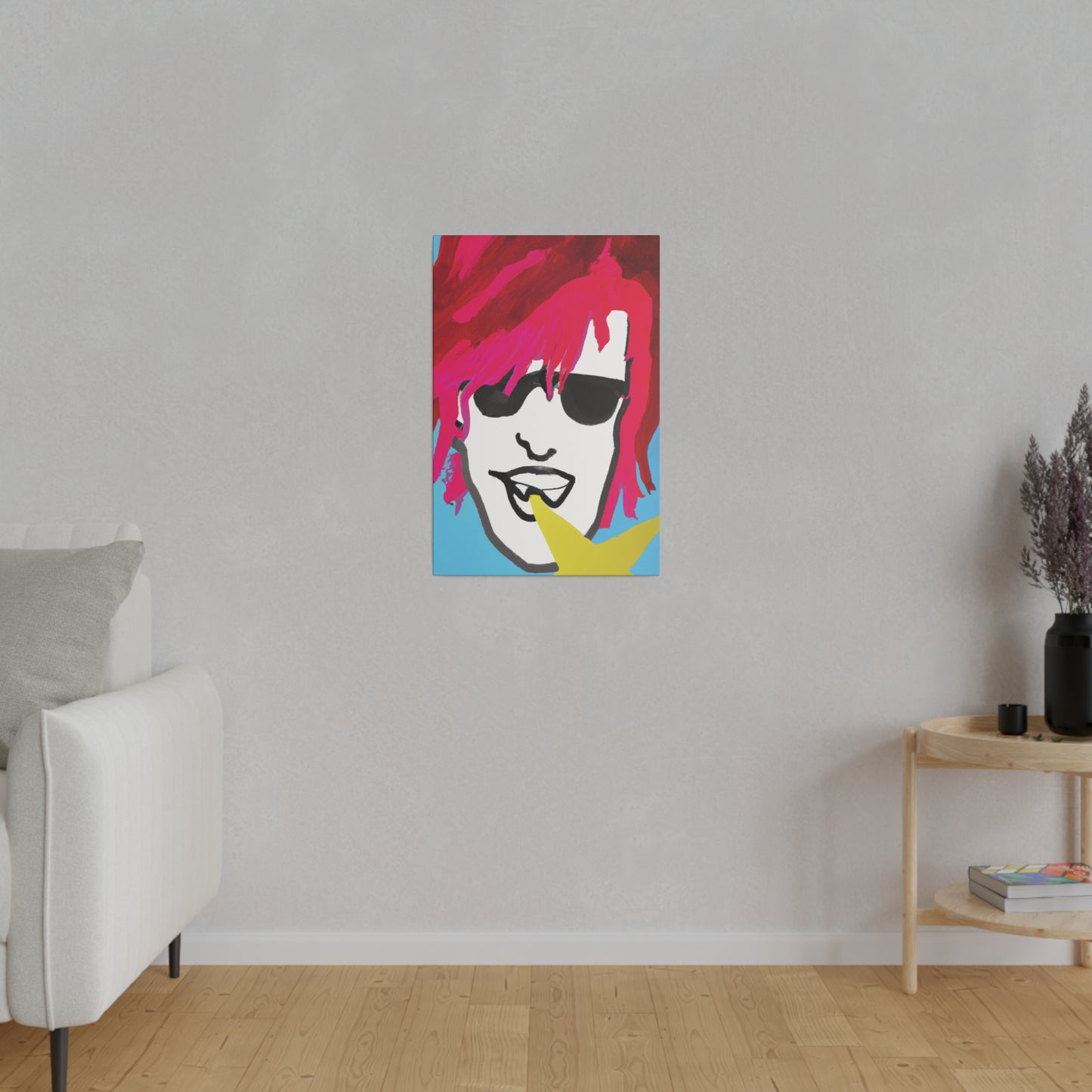 8342F - Rockstar Painting Print | Face | Abstract | Poster | Home Decor | Wall Art | Music Art | Canvas