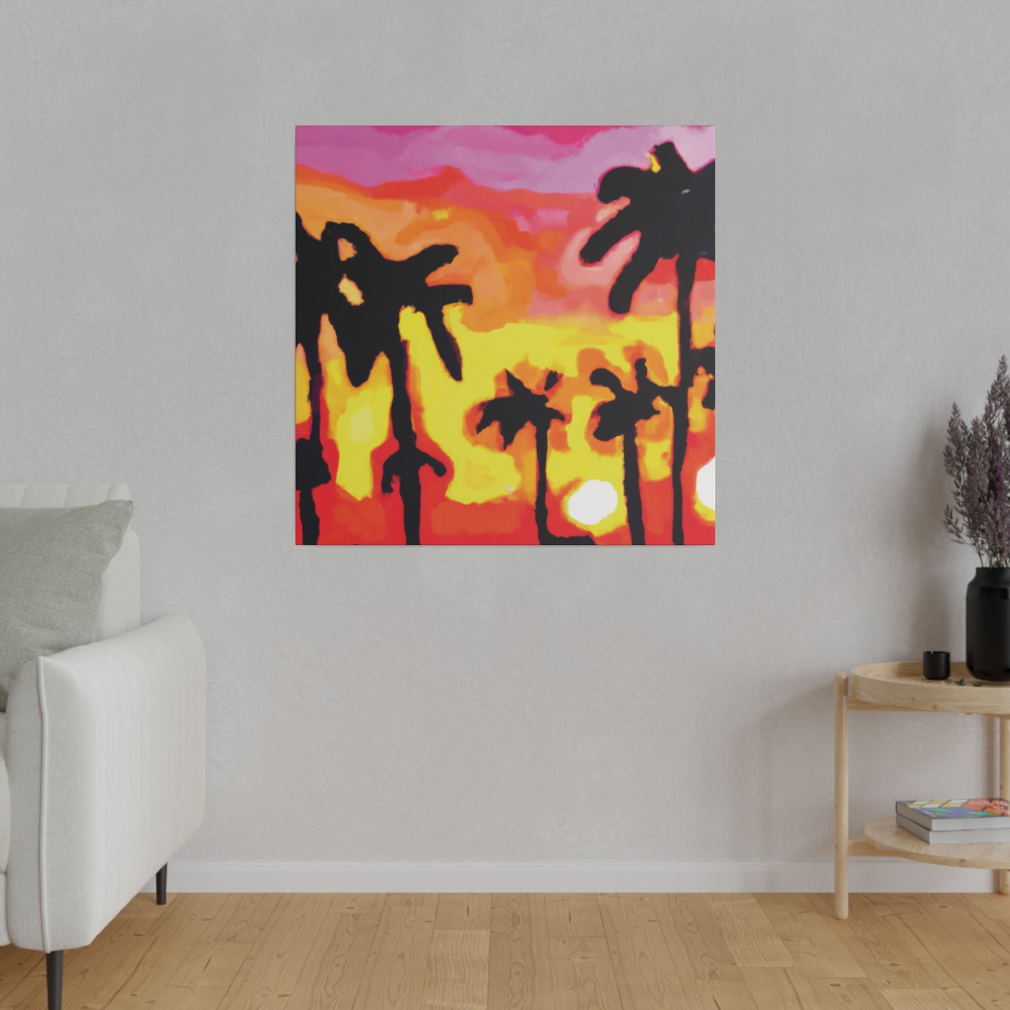 7893K - Miami Beach Sunset Painting Print | Miami | Beach | Sunset | Poster | Home Decor | Wall Art | Canvas