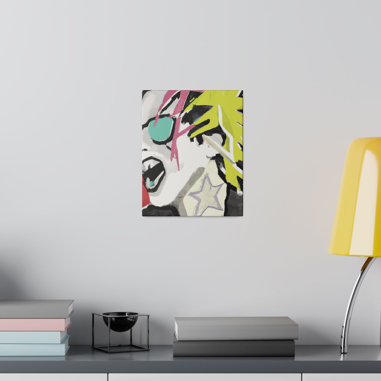 9589K - Rockstar Painting Print | Face | Abstract | Poster | Home Decor | Wall Art | Music Art | Canvas