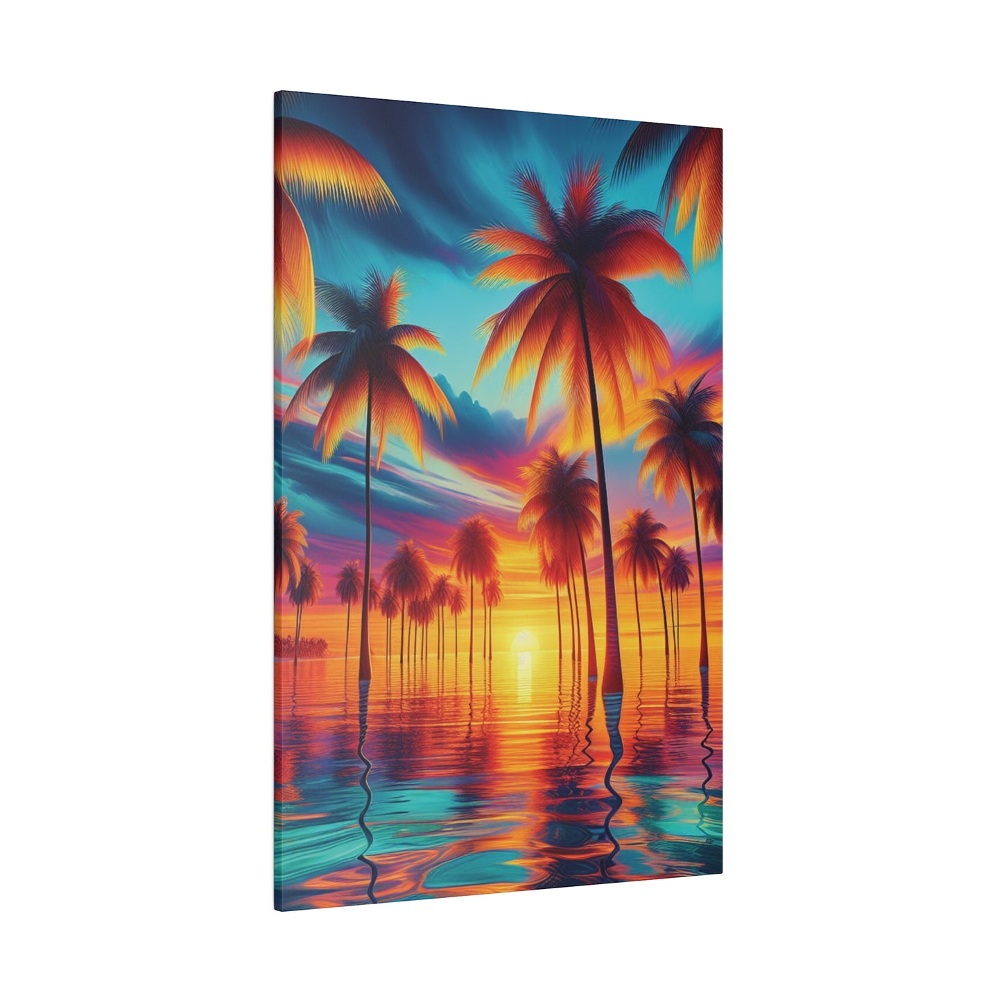 8235F - Miami Beach Sunset Painting Print | Miami | Beach | Sunset | Poster | Home Decor | Wall Art | Canvas