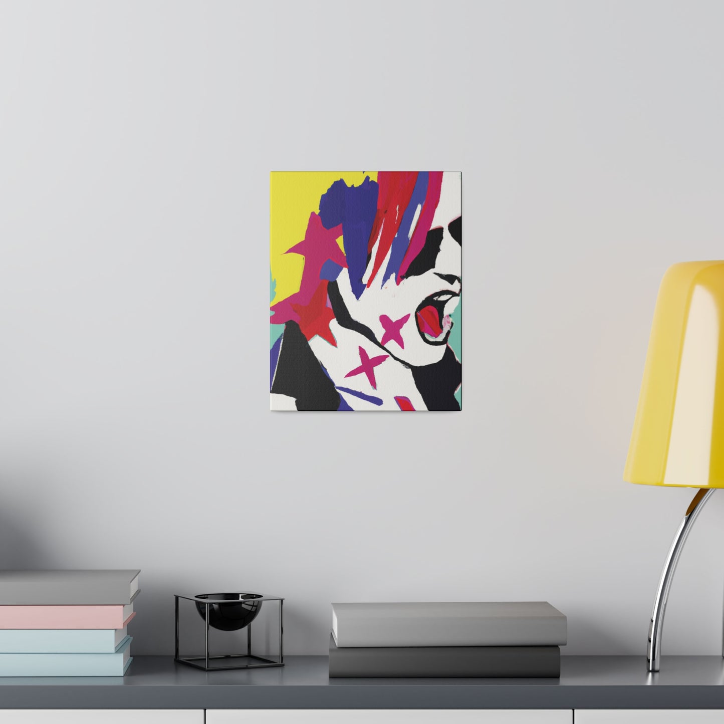 2548K - Rockstar Painting Print | Face | Abstract | Poster | Home Decor | Wall Art | Music Art | Canvas