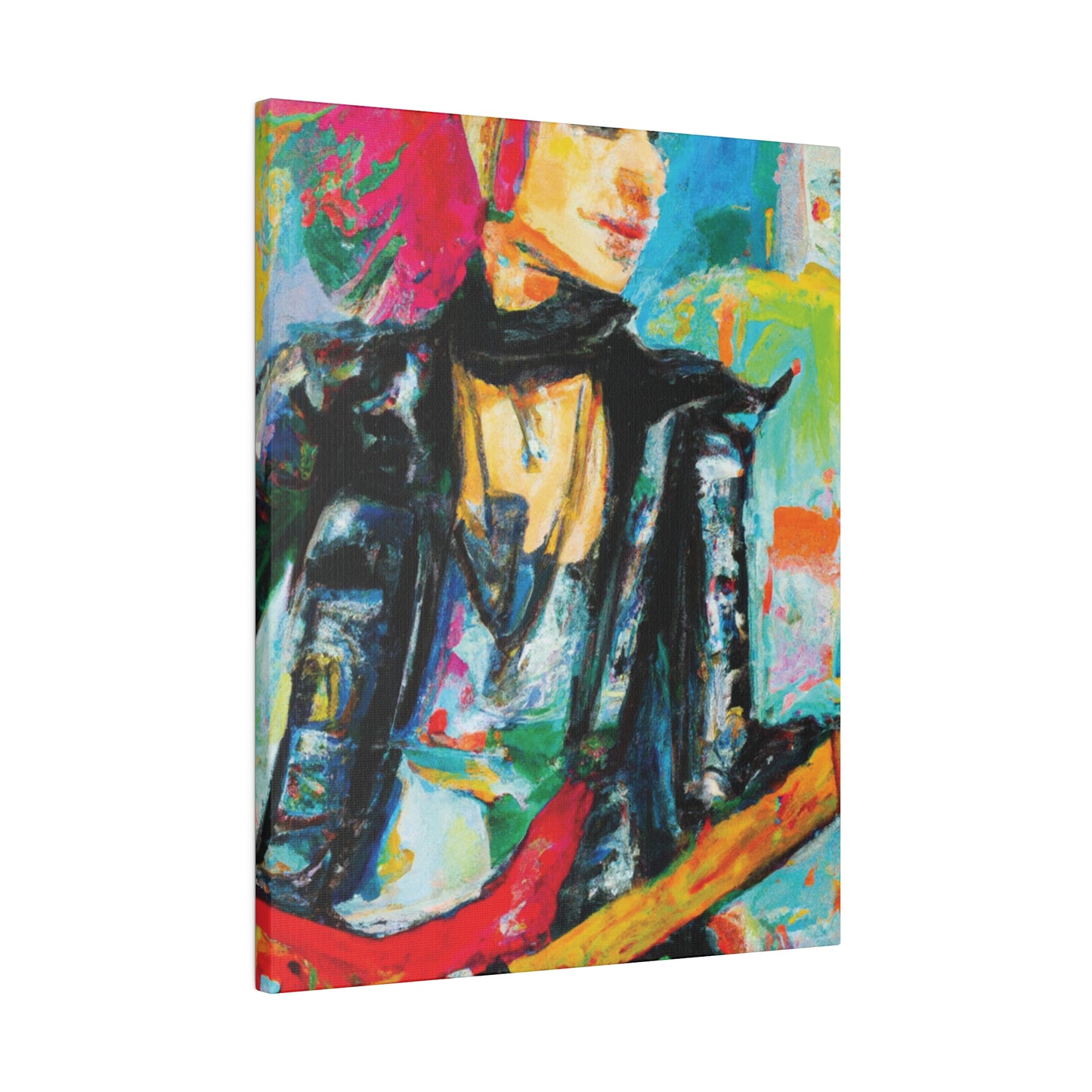 9554L - Rockstar Oil Painting Style Print | Poster | Home Decor | Wall Art | Music Art | Canvas