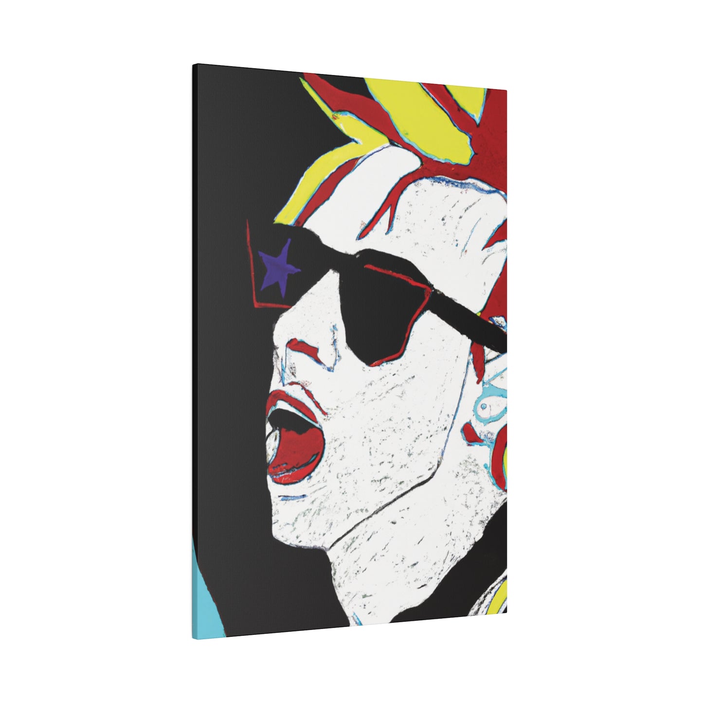 1889X - Rockstar Painting Print | Face | Abstract | Poster | Home Decor | Wall Art | Music Art | Canvas