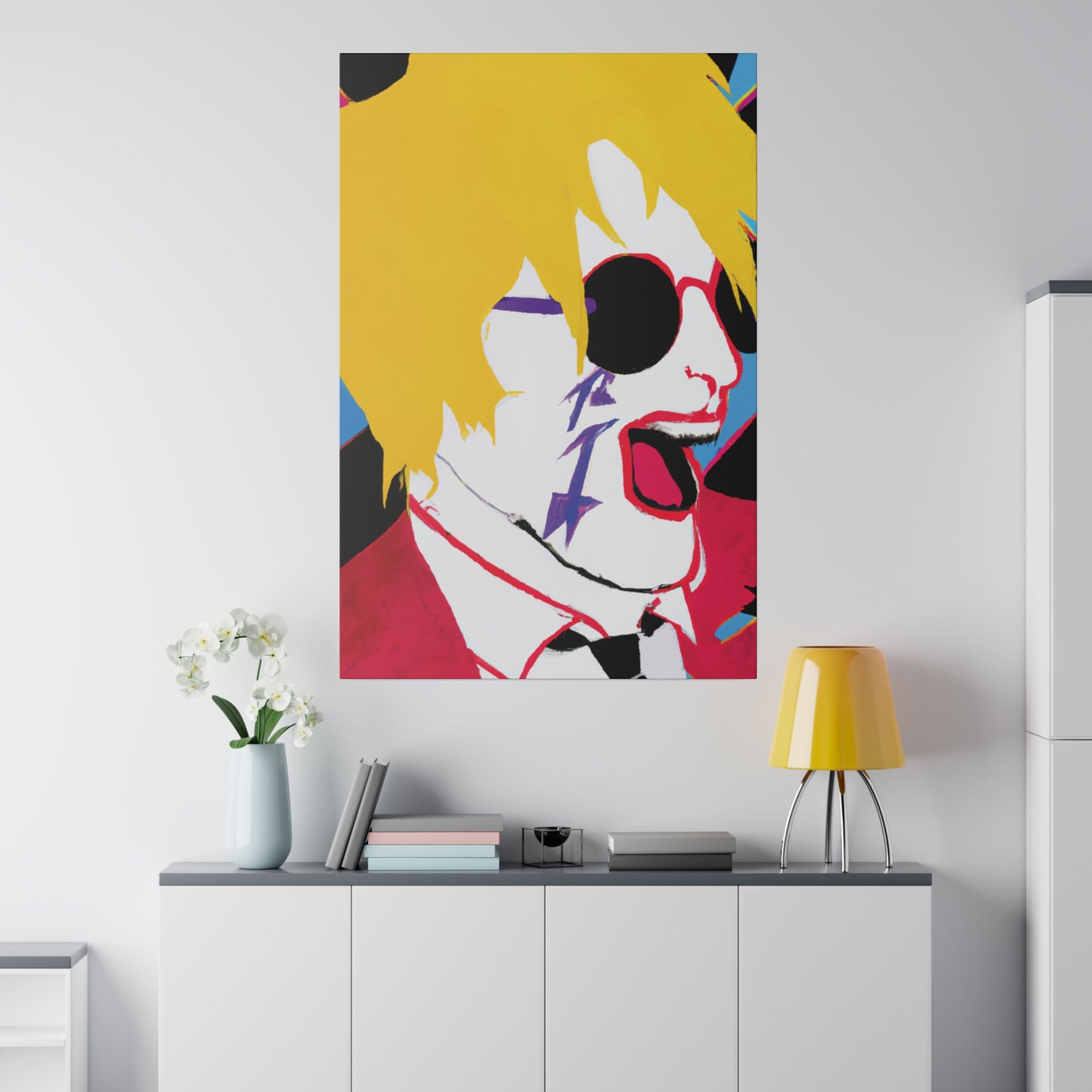 8088Y - Rockstar Painting Print | Face | Abstract | Poster | Home Decor | Wall Art | Music Art | Canvas