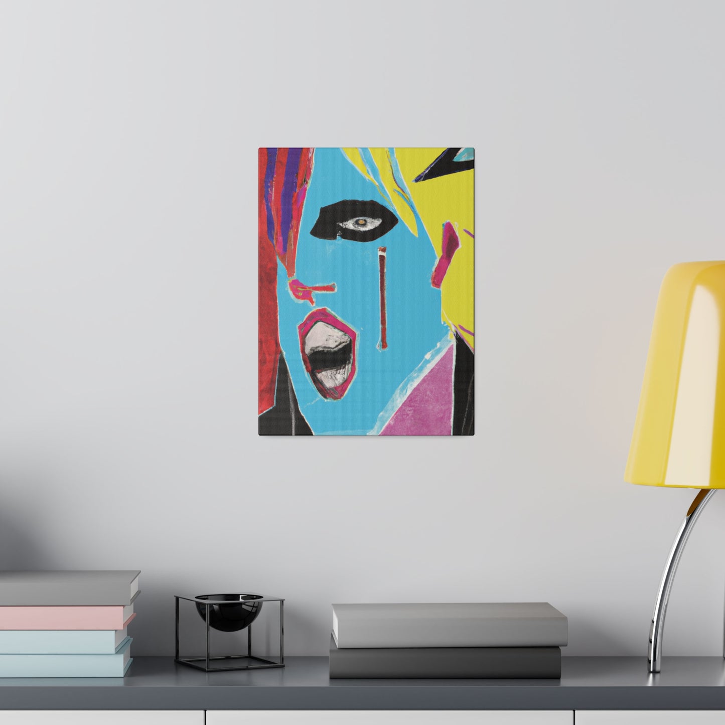 8365A - Rockstar Painting Print | Face | Abstract | Poster | Home Decor | Wall Art | Music Art | Canvas