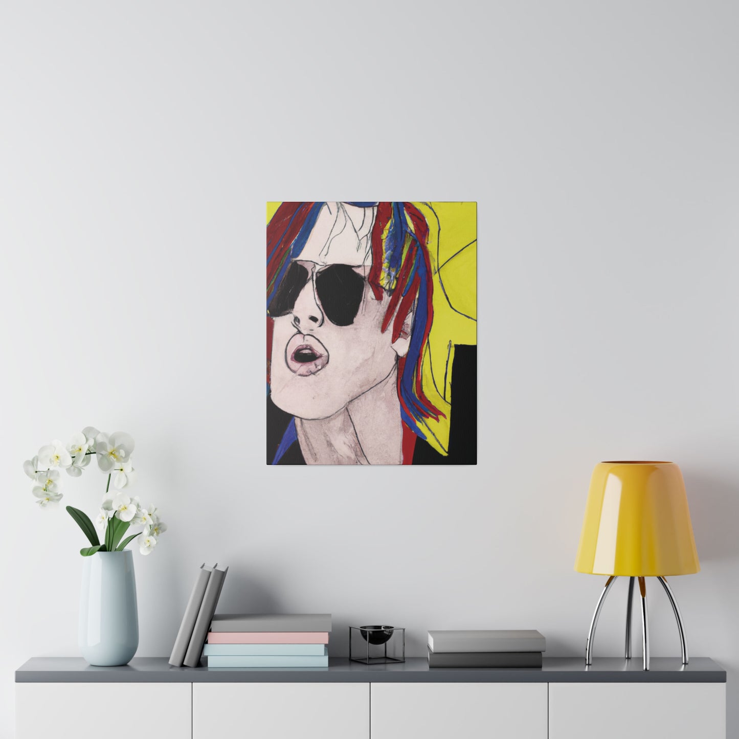 5296W - Rockstar Painting Print | Face | Abstract | Poster | Home Decor | Wall Art | Music Art | Canvas