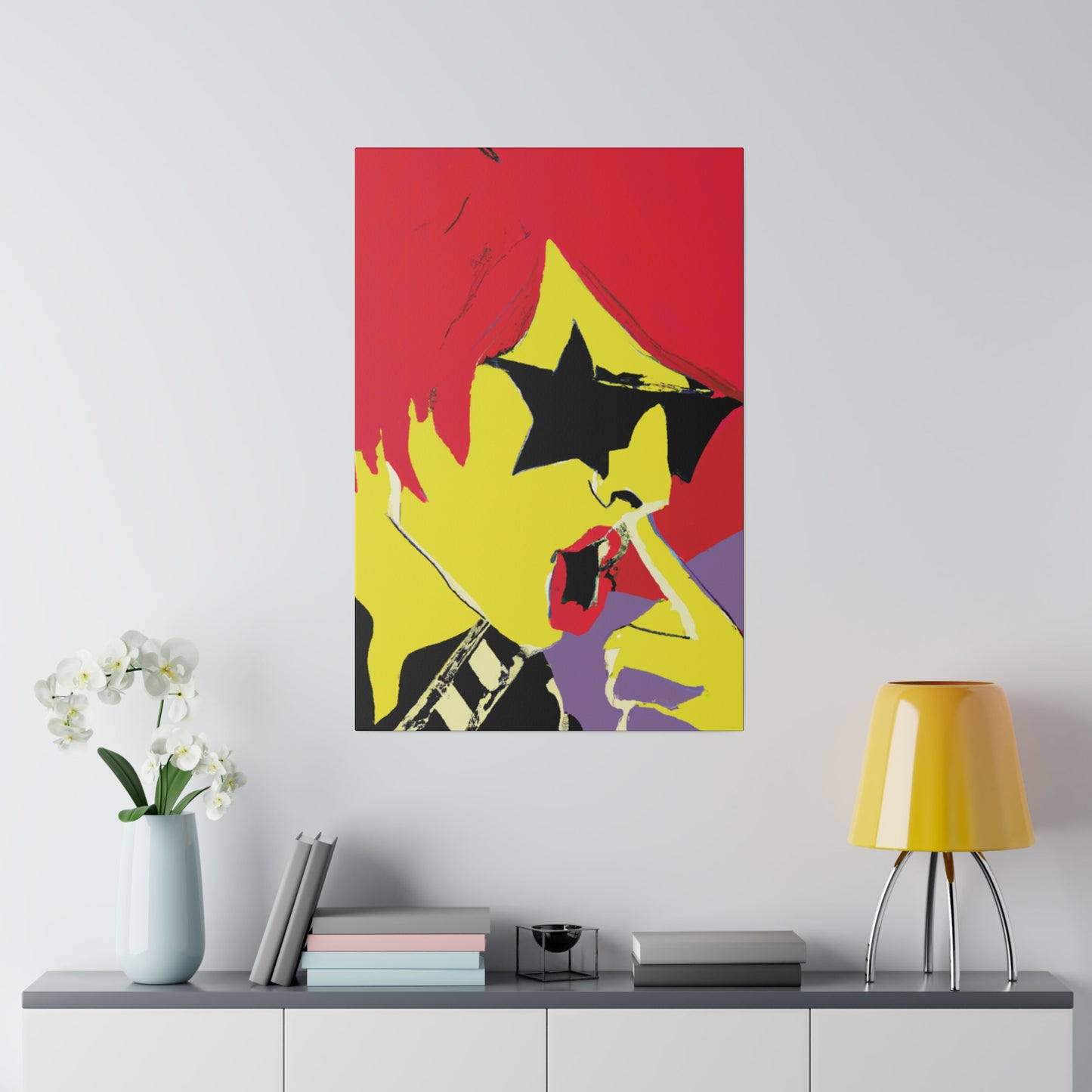 7485G - Rockstar Painting Print | Face | Abstract | Poster | Home Decor | Wall Art | Music Art | Canvas